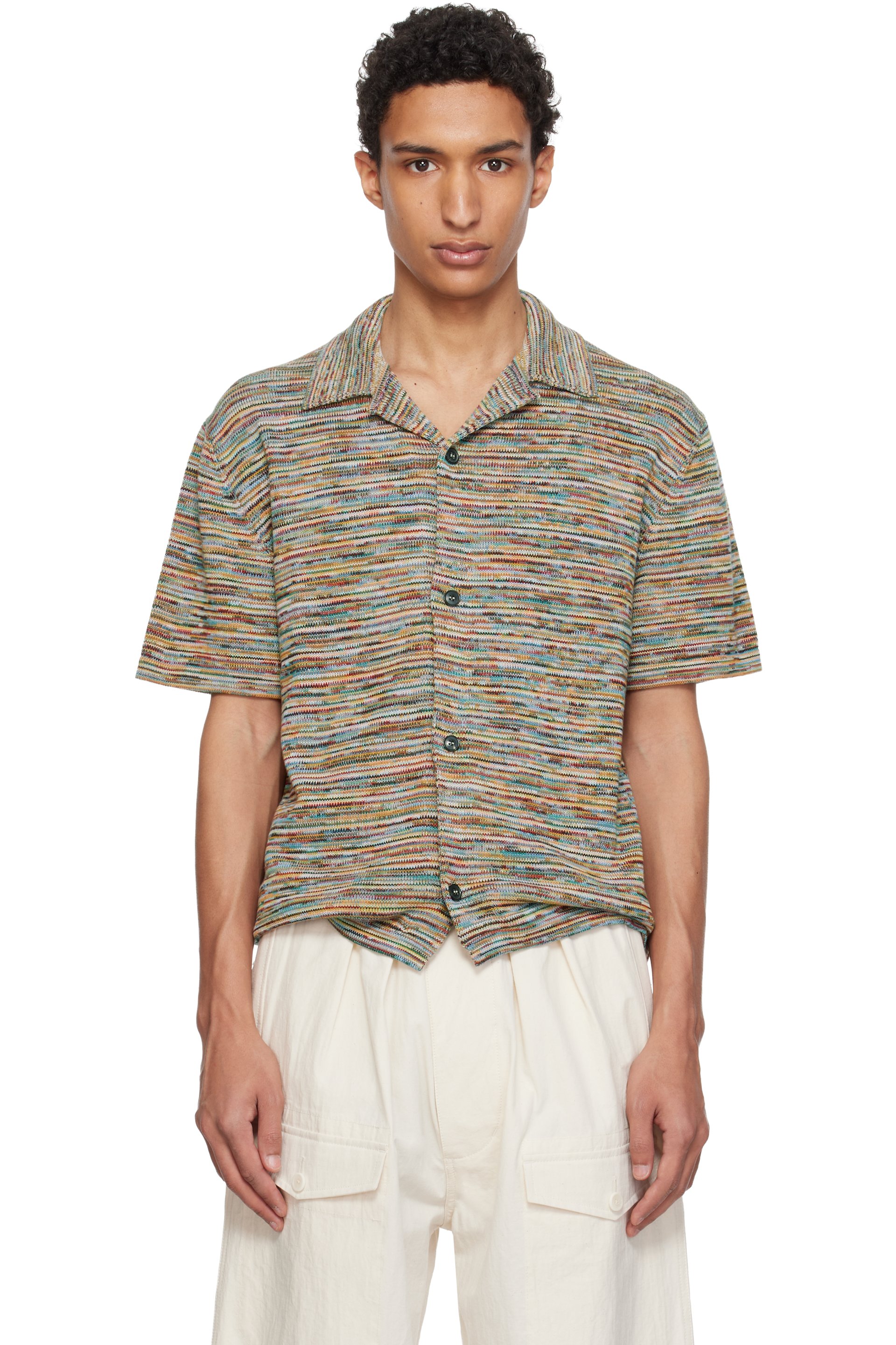 Paul Smith - Chemise multicolore en tricot de coton à rayures emblématiques