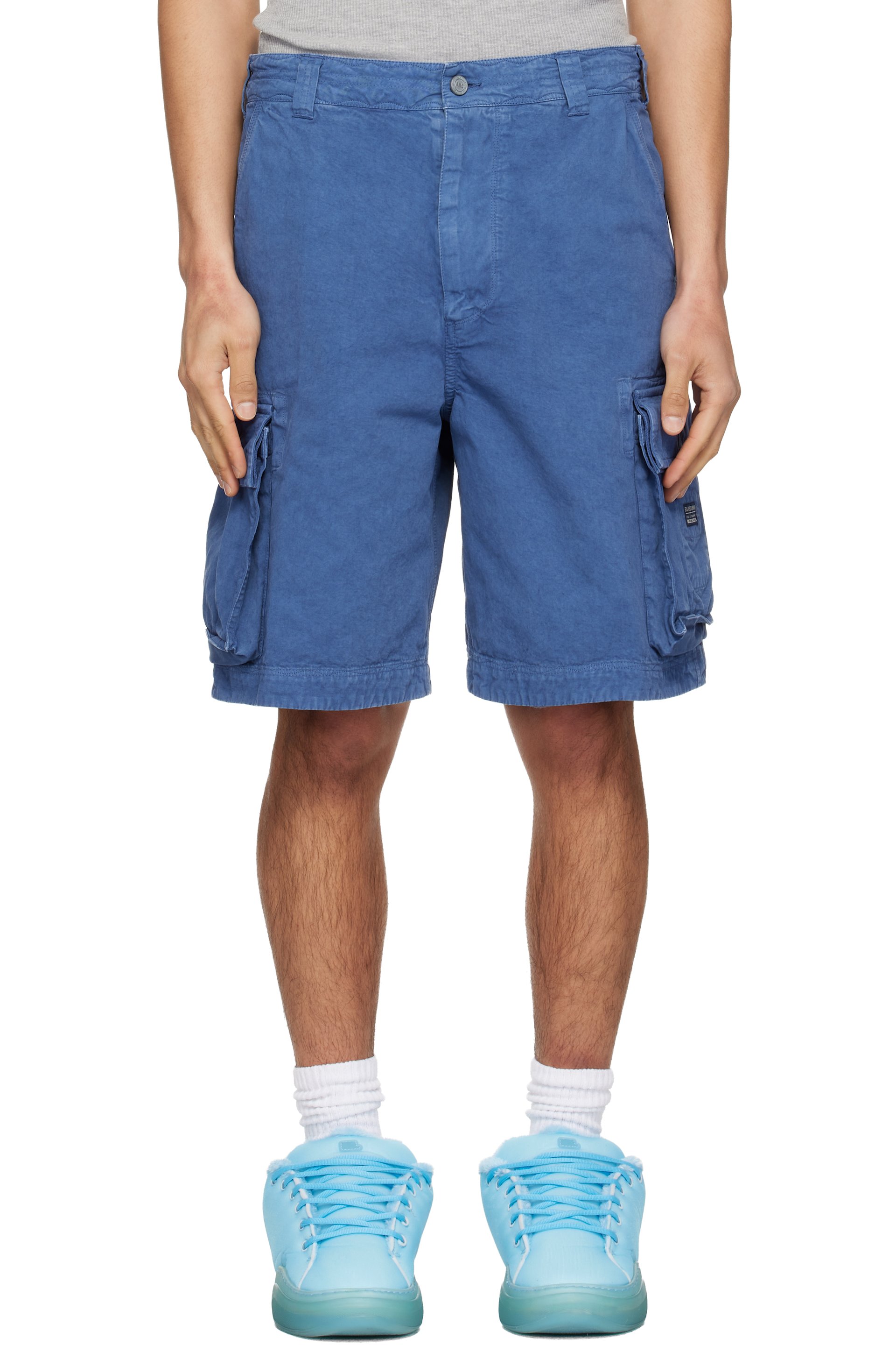 ERL - Short cargo bleu tissé