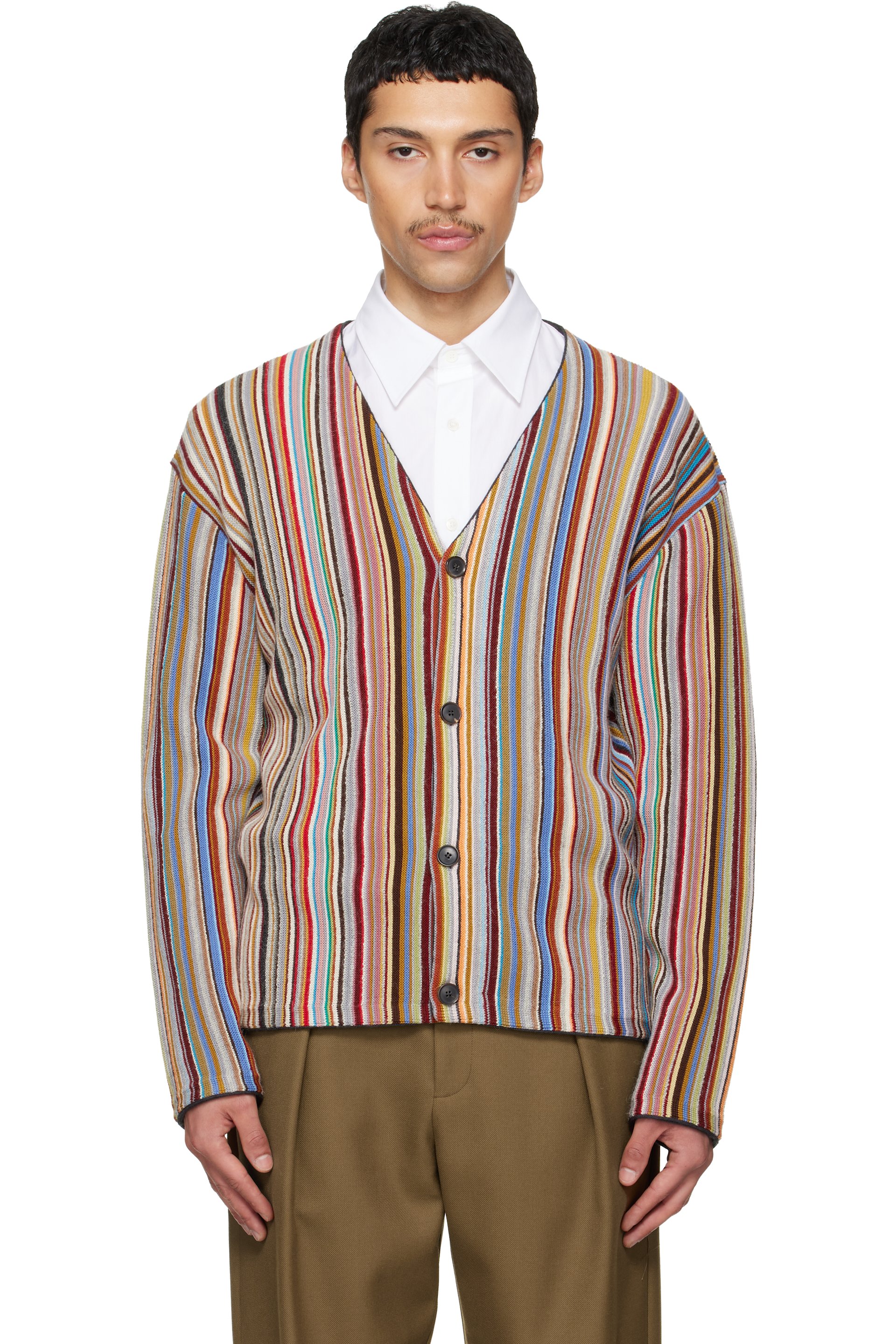 Paul Smith - 멀티컬러 시그니처 스트라이프 메리노 울 가디건