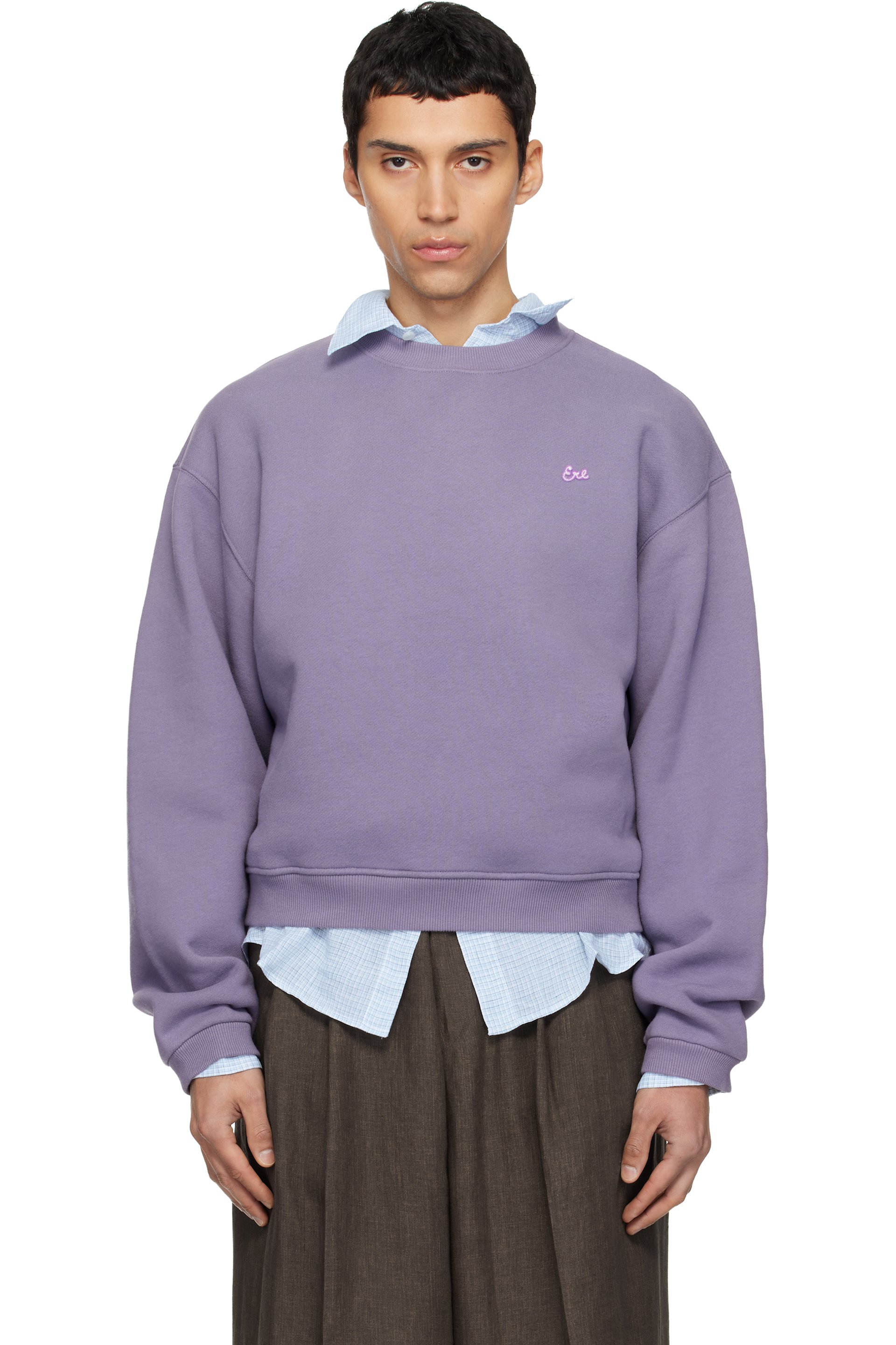 ERL - Purple Script Crewneck Sweater