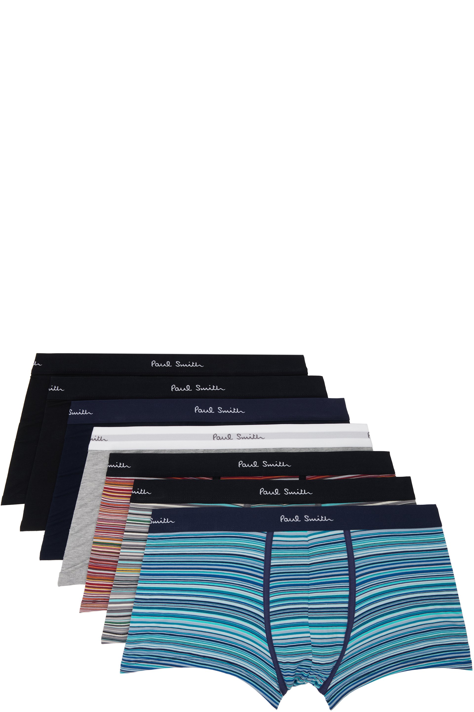 Paul Smith - 七件装多色 Signature Stripe Organic Mixed 平角内裤
