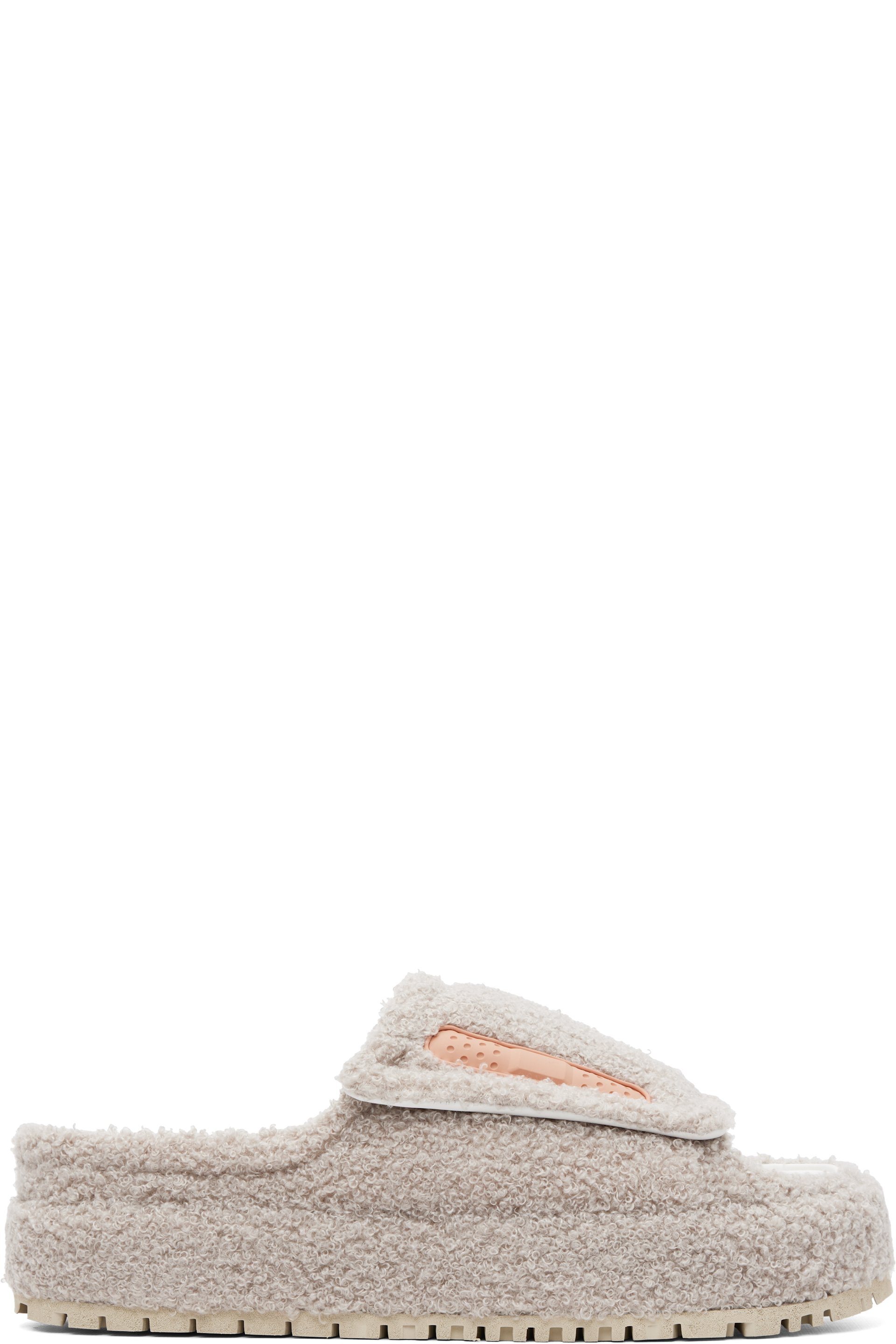 PDF - Beige Sherpa Fleece Sandals