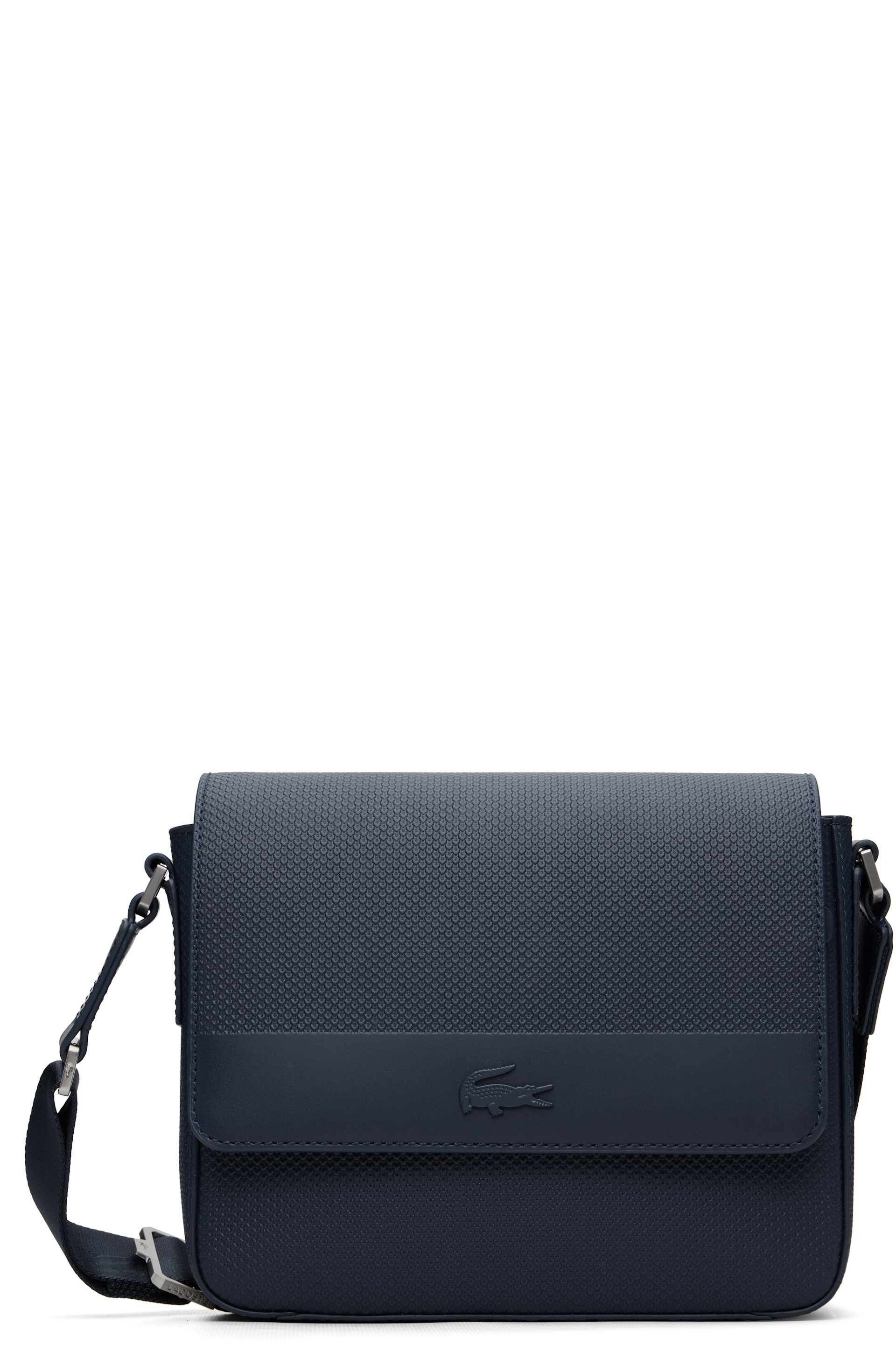 Lacoste - Navy Chantaco Leather Messenger Bag