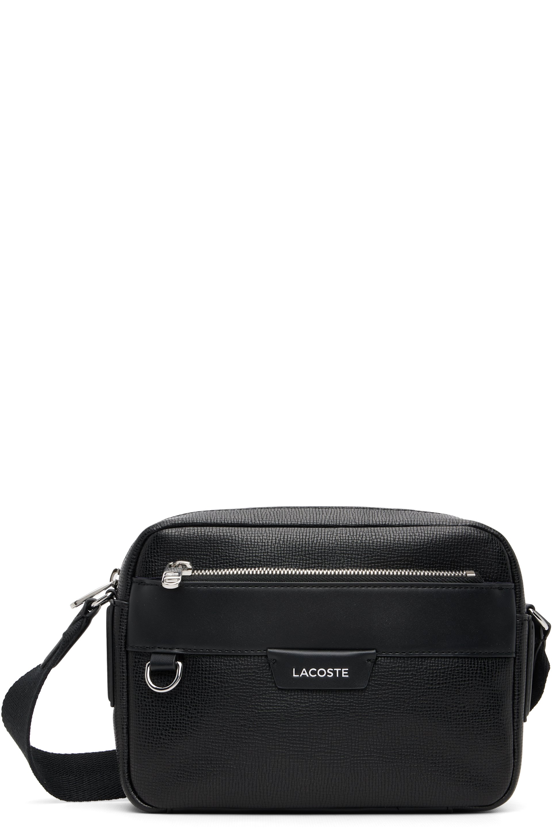 Lacoste - Black Ossian Leather Reporter Bag