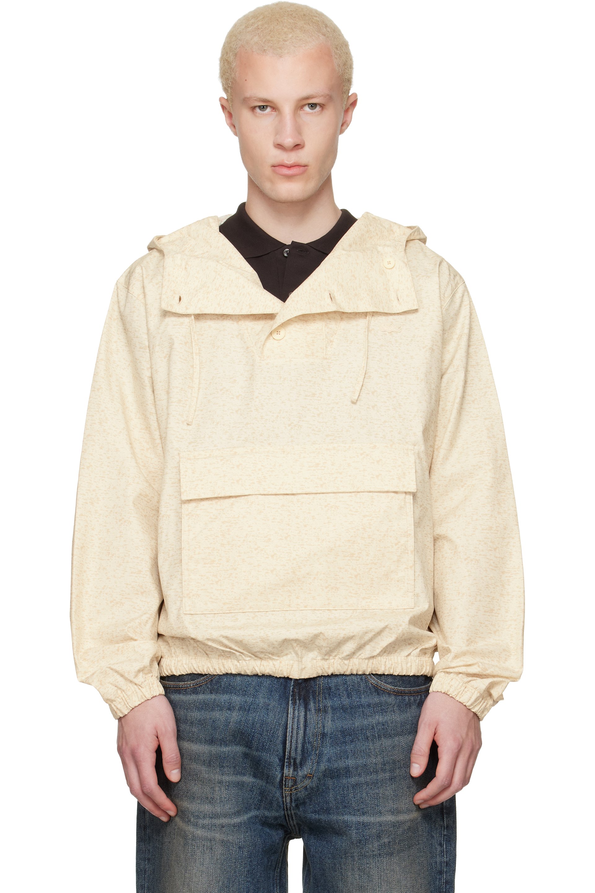 Lacoste - Beige Water-Repellent Printed Jacket