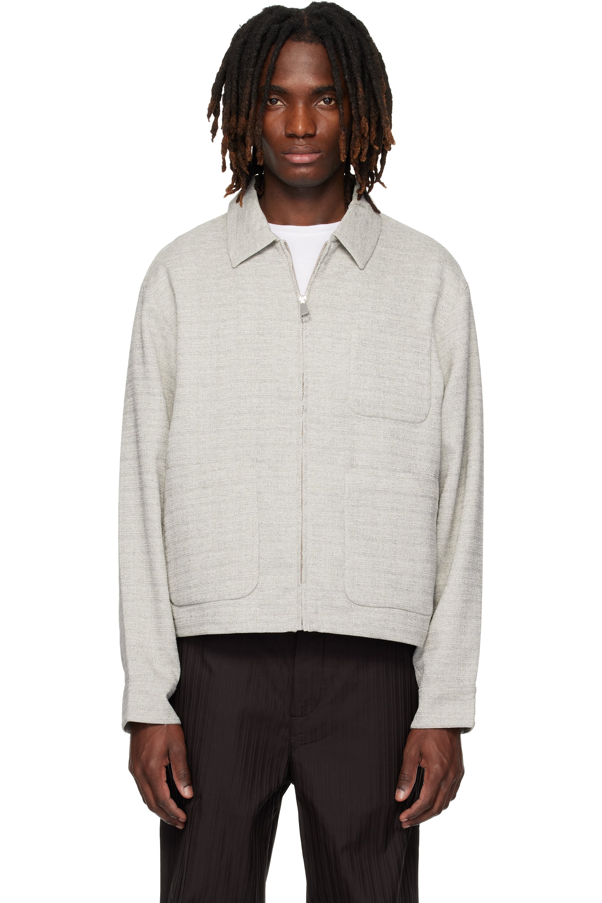 Lacoste - Gray Short Textured Jacket