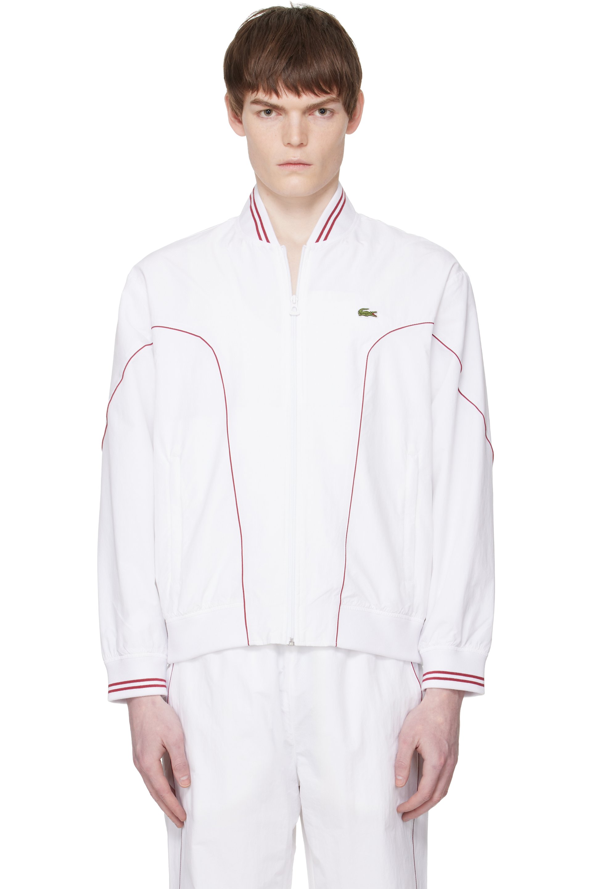 Lacosteのホワイト Top Tier トラックジャケットがセール中