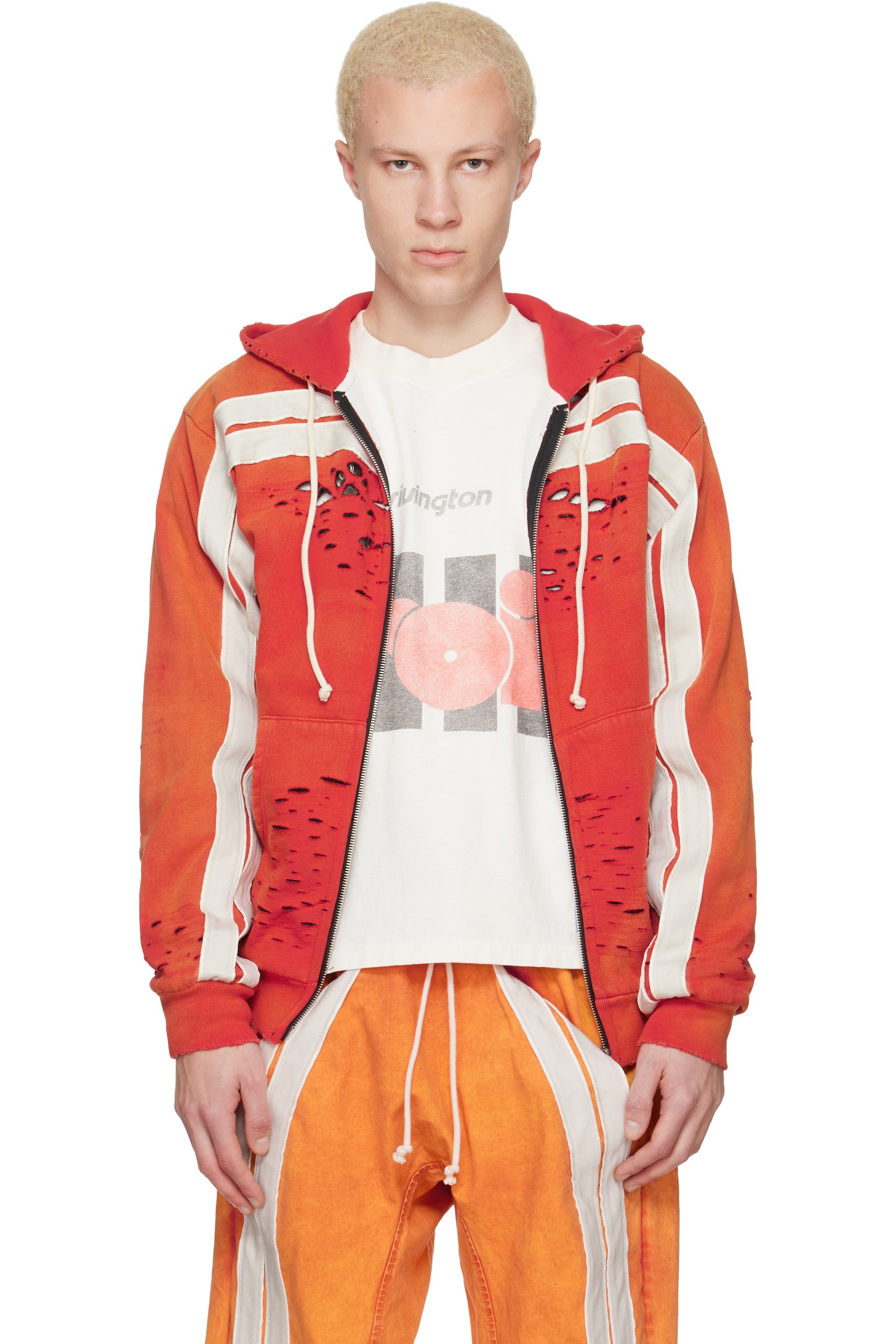 Rivington Roi Rebis - Pull à capuche Apocrypha Pious orange à glissière