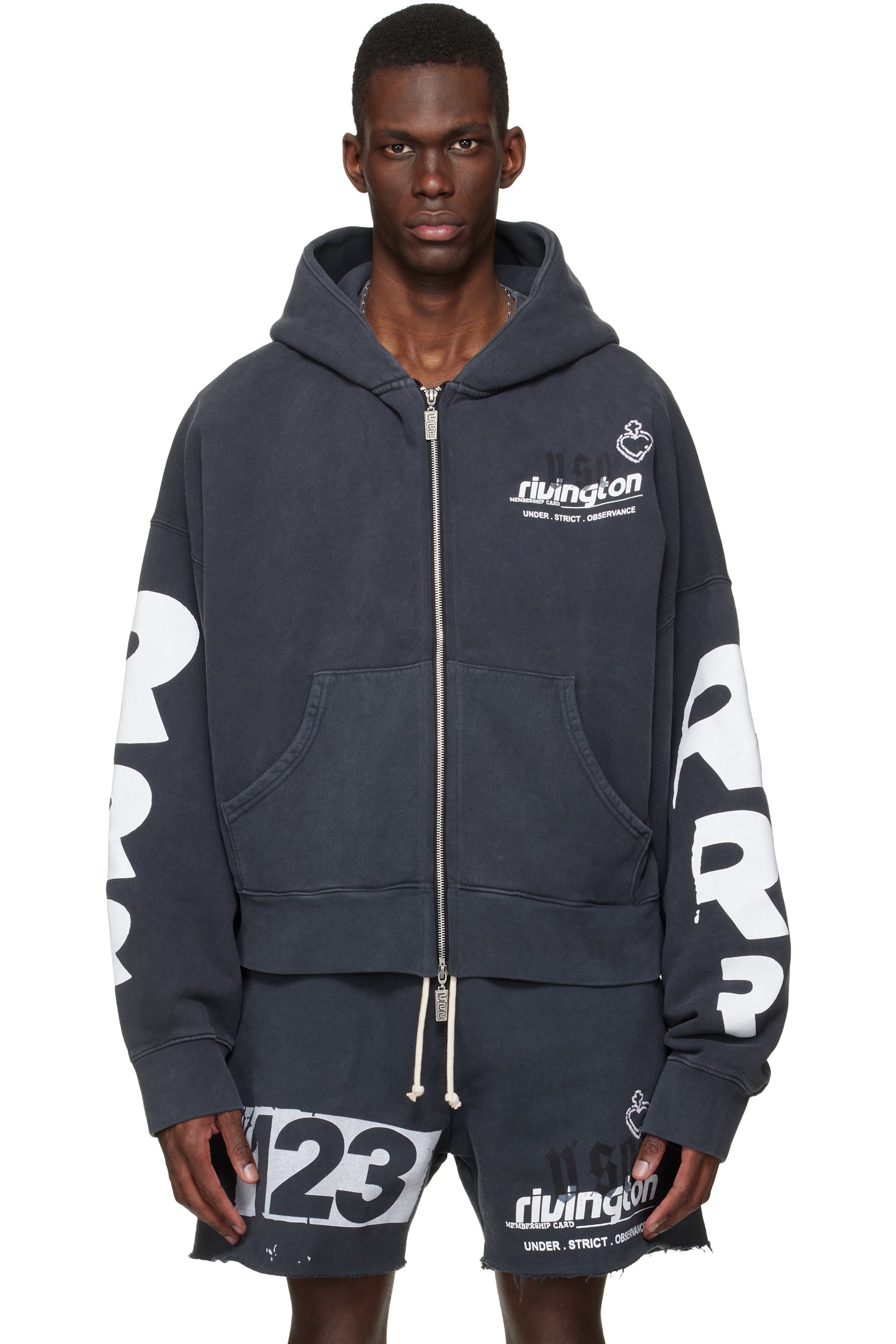 Rivington Roi Rebis - Pull à capuche Membership USO noir à glissière