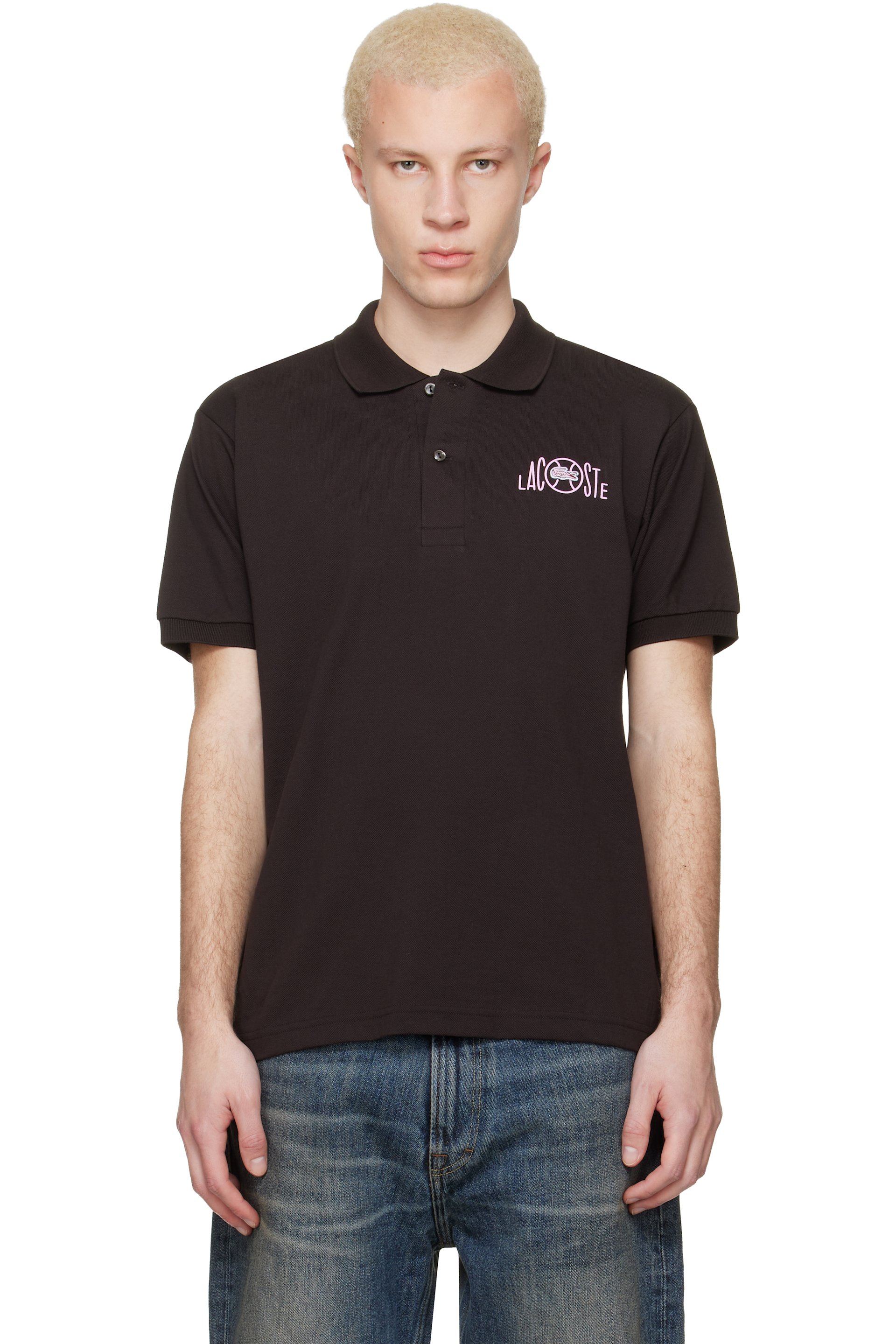 Lacoste - Brown Classic Fit Graphic Branding Polo