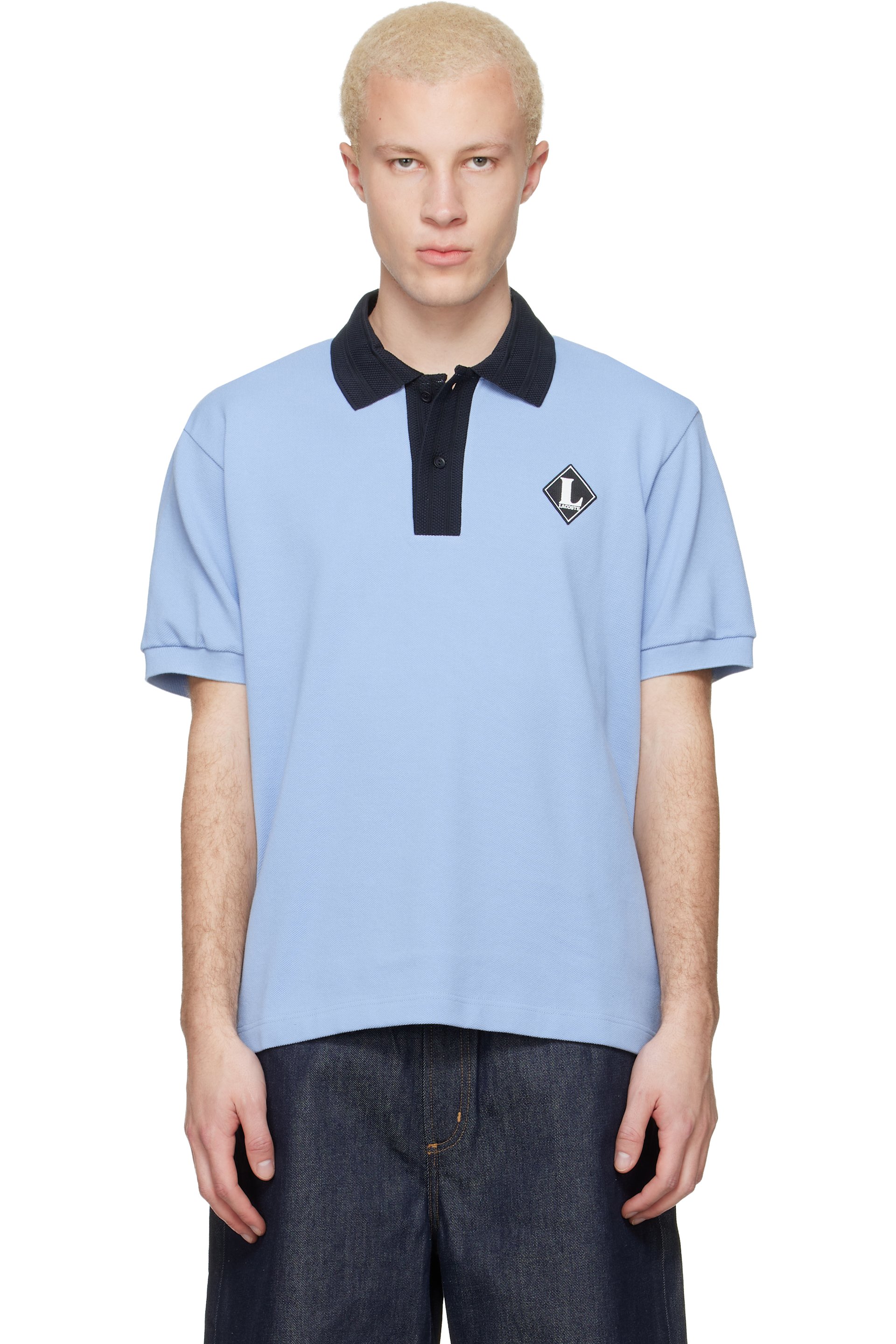 Lacoste - Blue 'French Made' Classic Fit Badge Polo