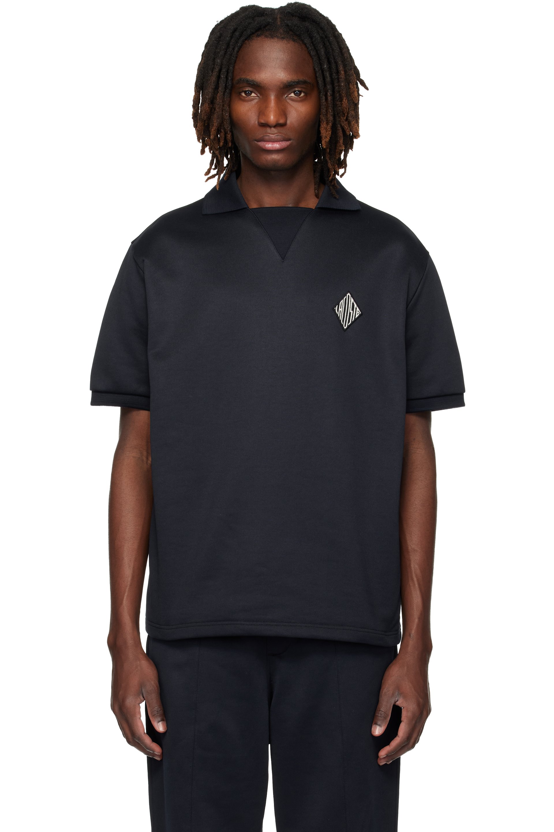 Lacoste - Black Loose Fit Badge Accent Fleece Polo