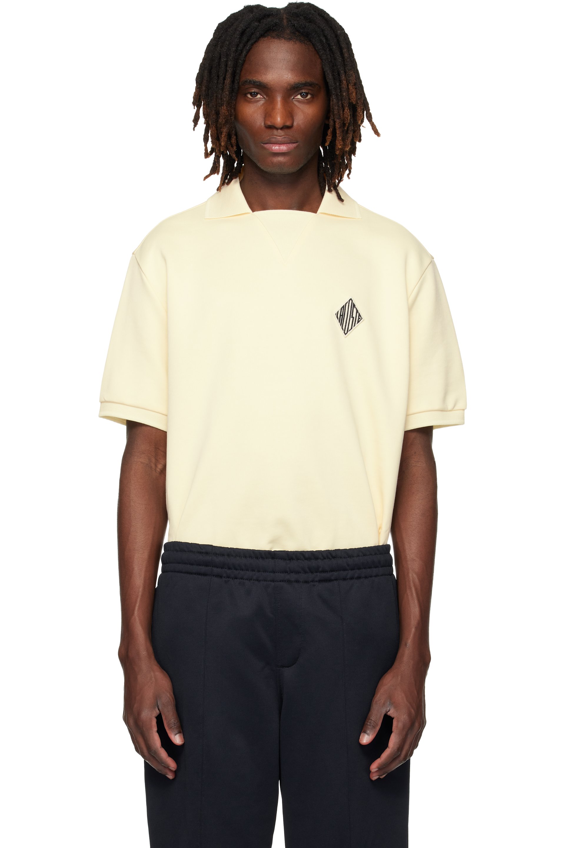 Lacoste - Beige Loose Fit Badge Accent Fleece Polo