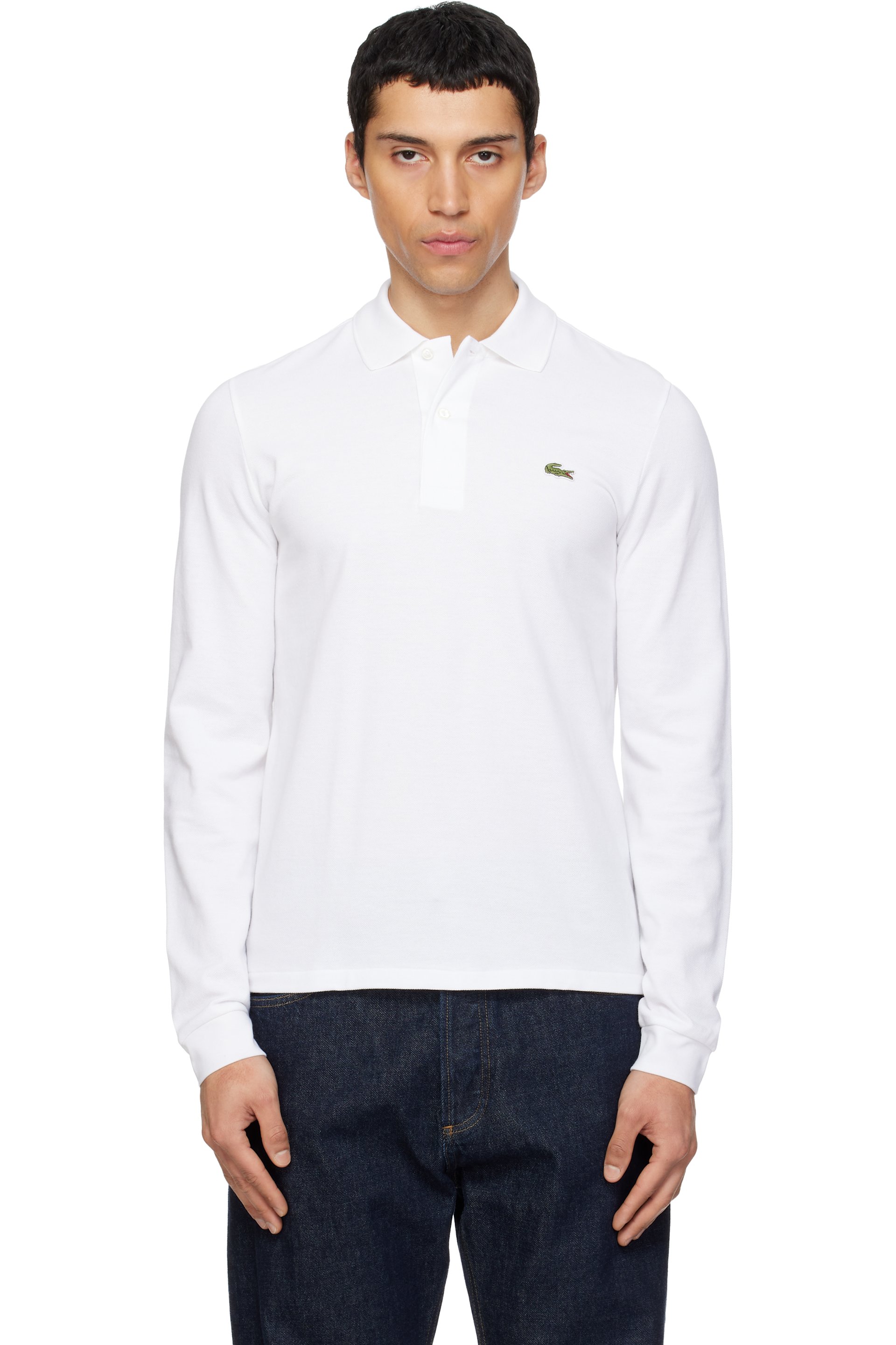 Lacoste - White Classic Fit Long Sleeve L.12.12 Polo
