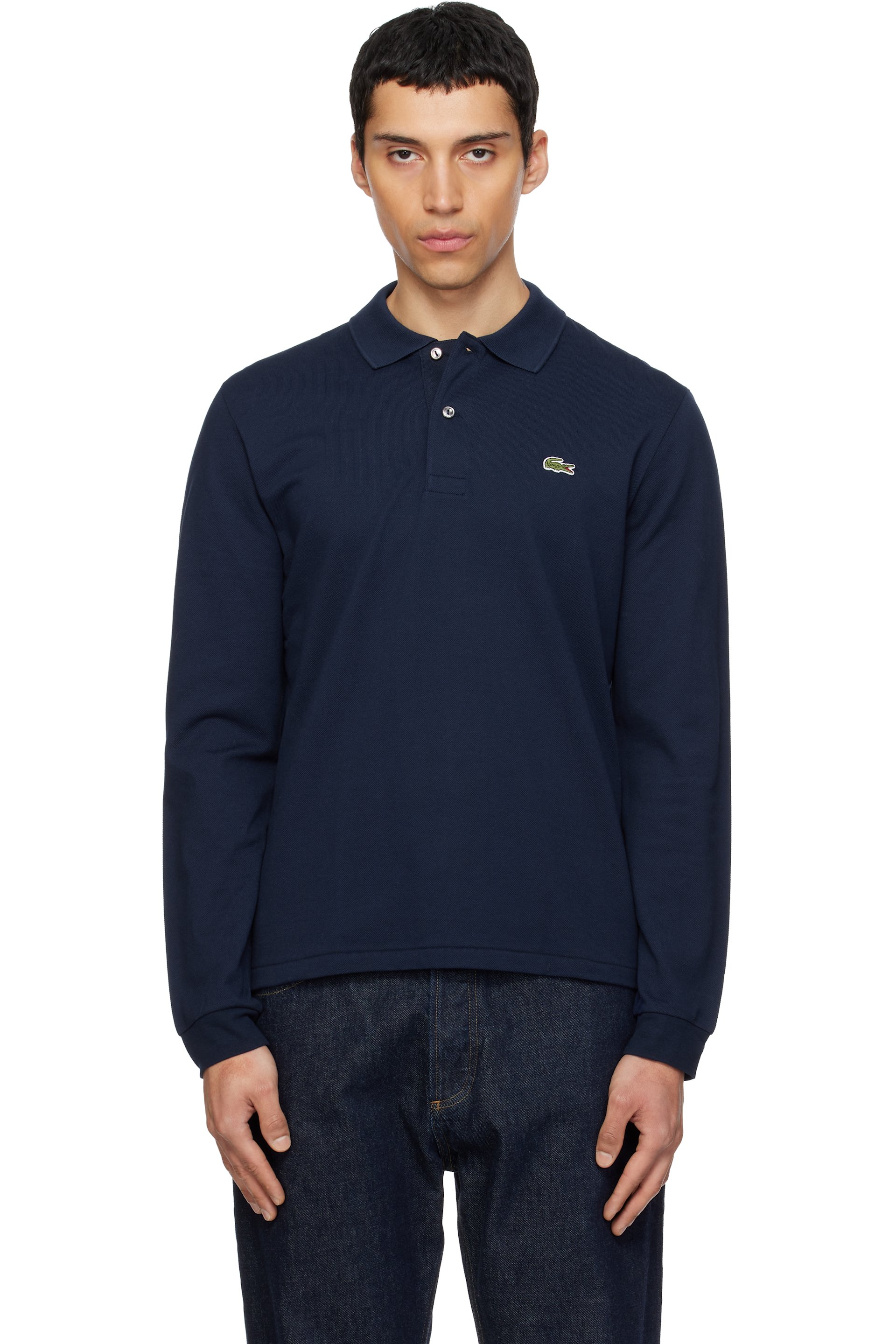 Lacoste - Navy Classic Fit Long Sleeve L.12.12 Polo