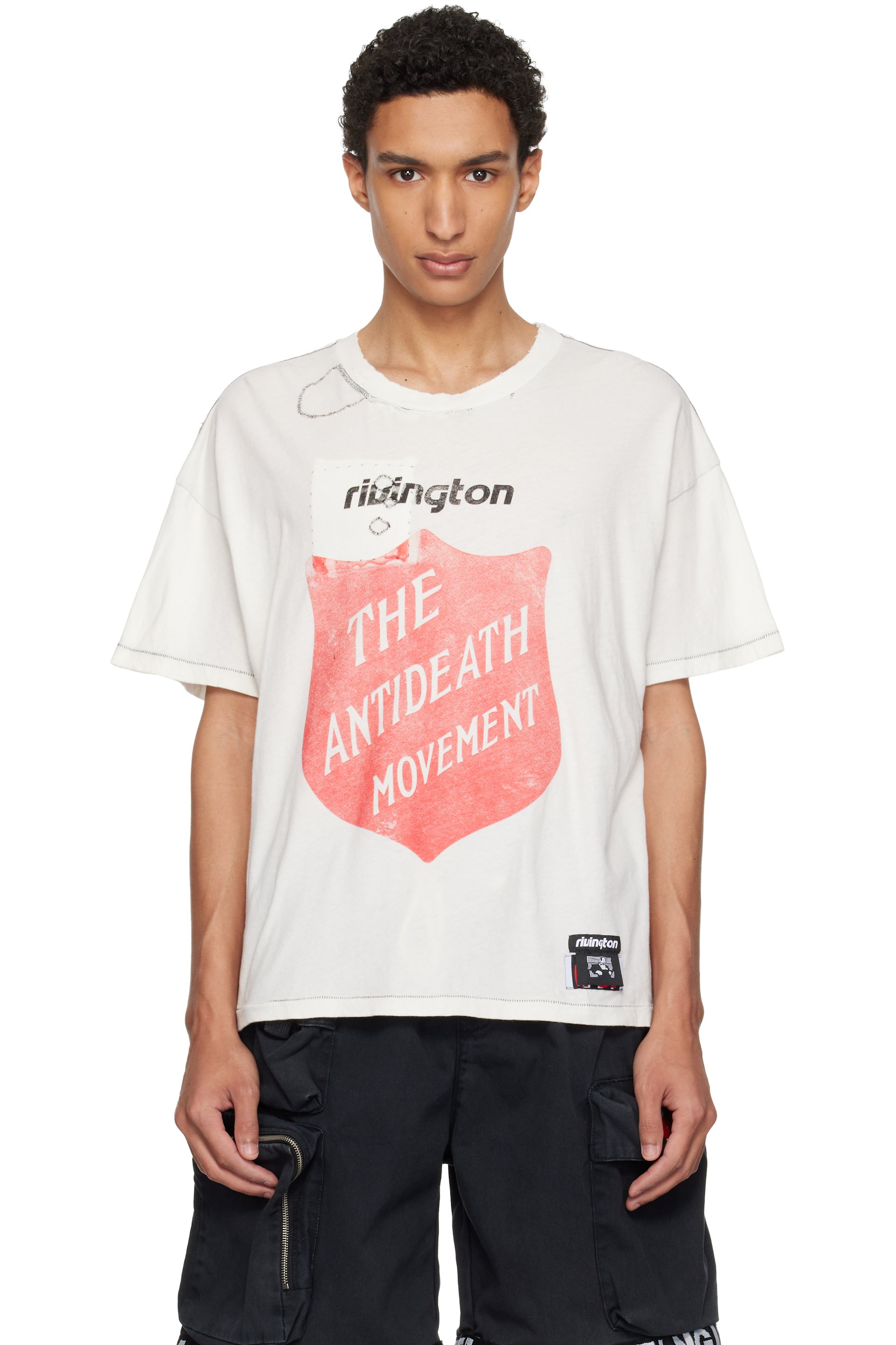 Rivington Roi Rebis - 灰白色 Anti Death Tyler T 恤