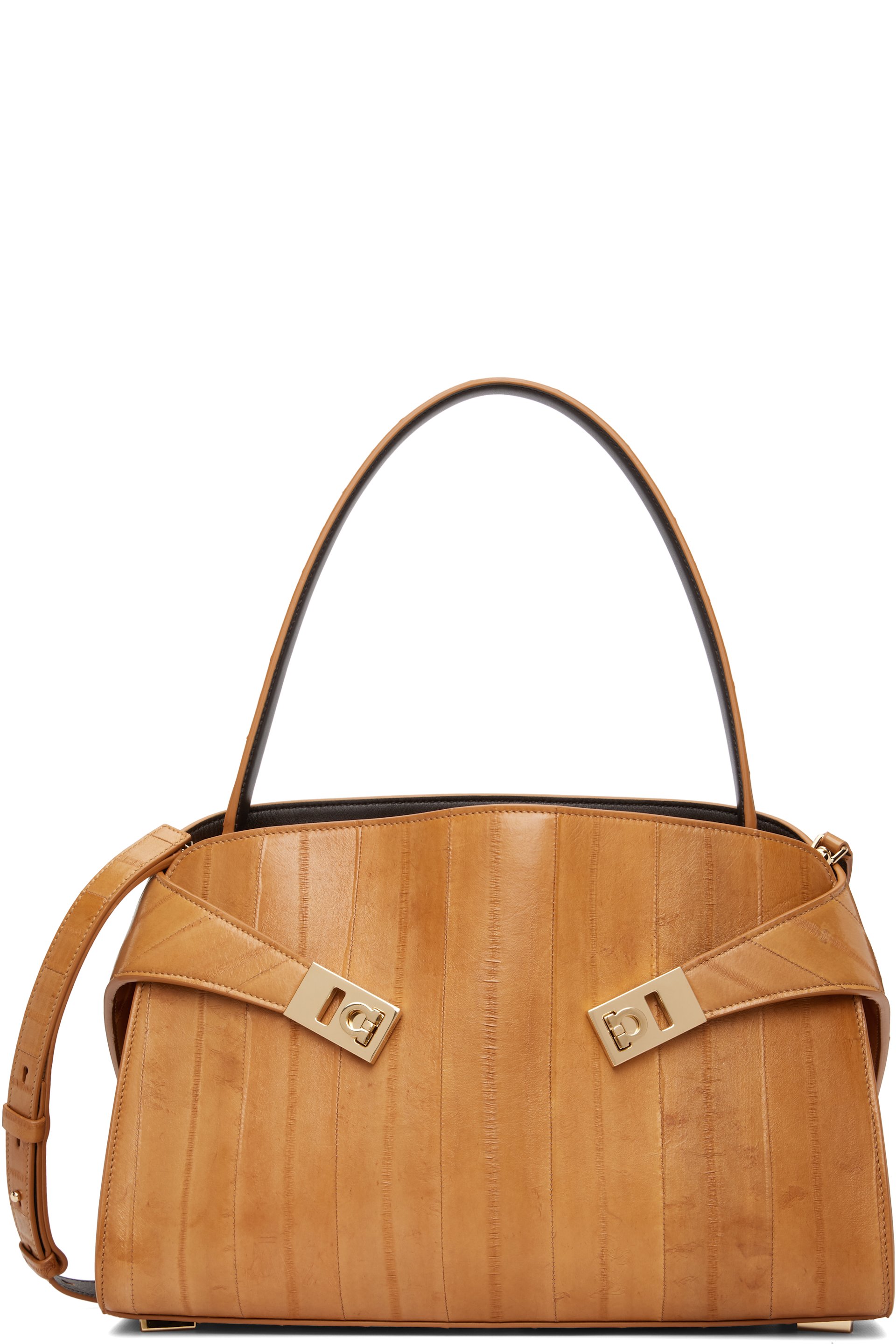 Ferragamo - Tan M Hug Soft Bicolor Shoulder Bag