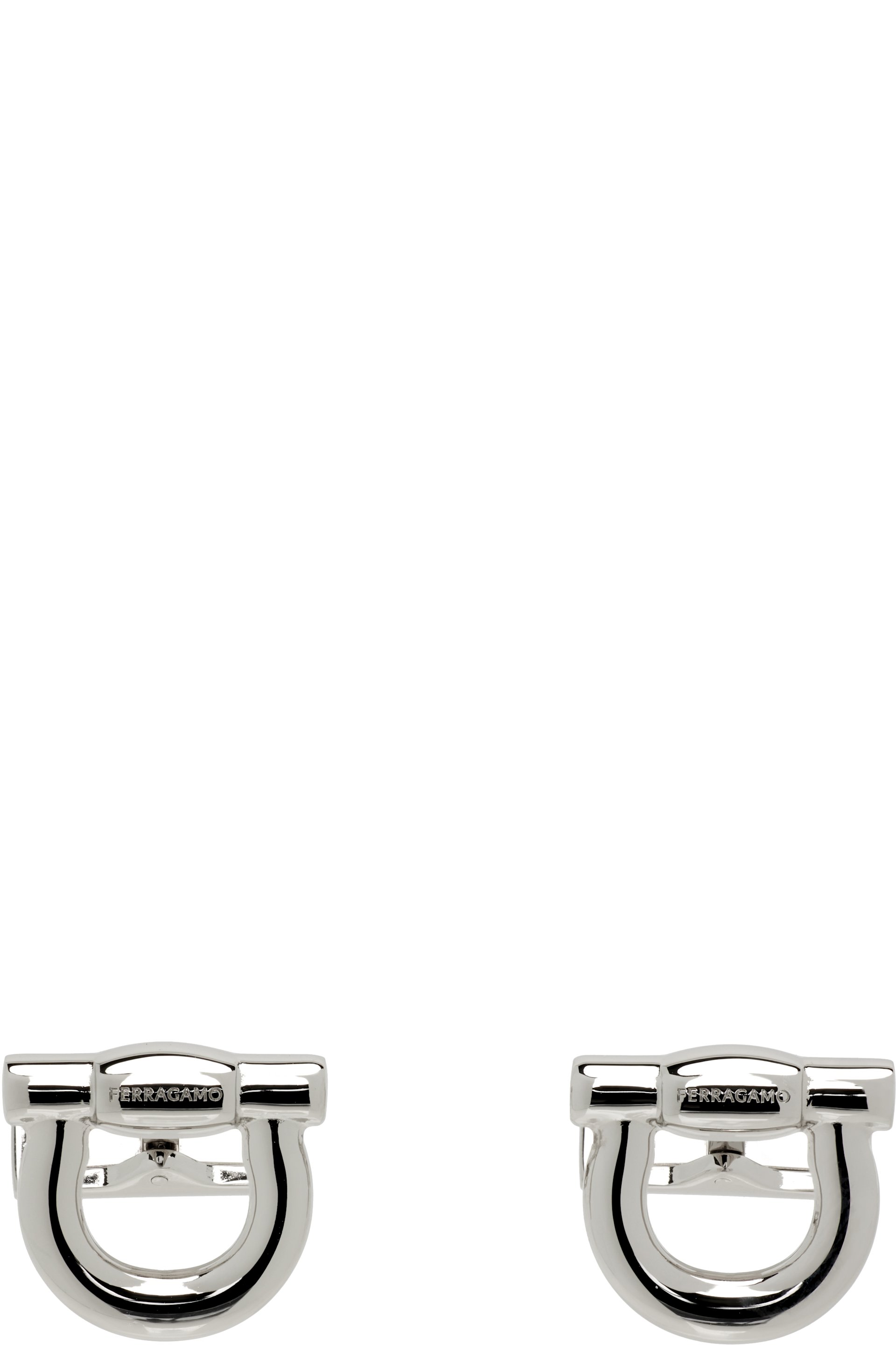 新品・未使用　Salvatore Ferragamo シルバー カフリンクス Double Gancini cufflinks - Men | Ferragamo