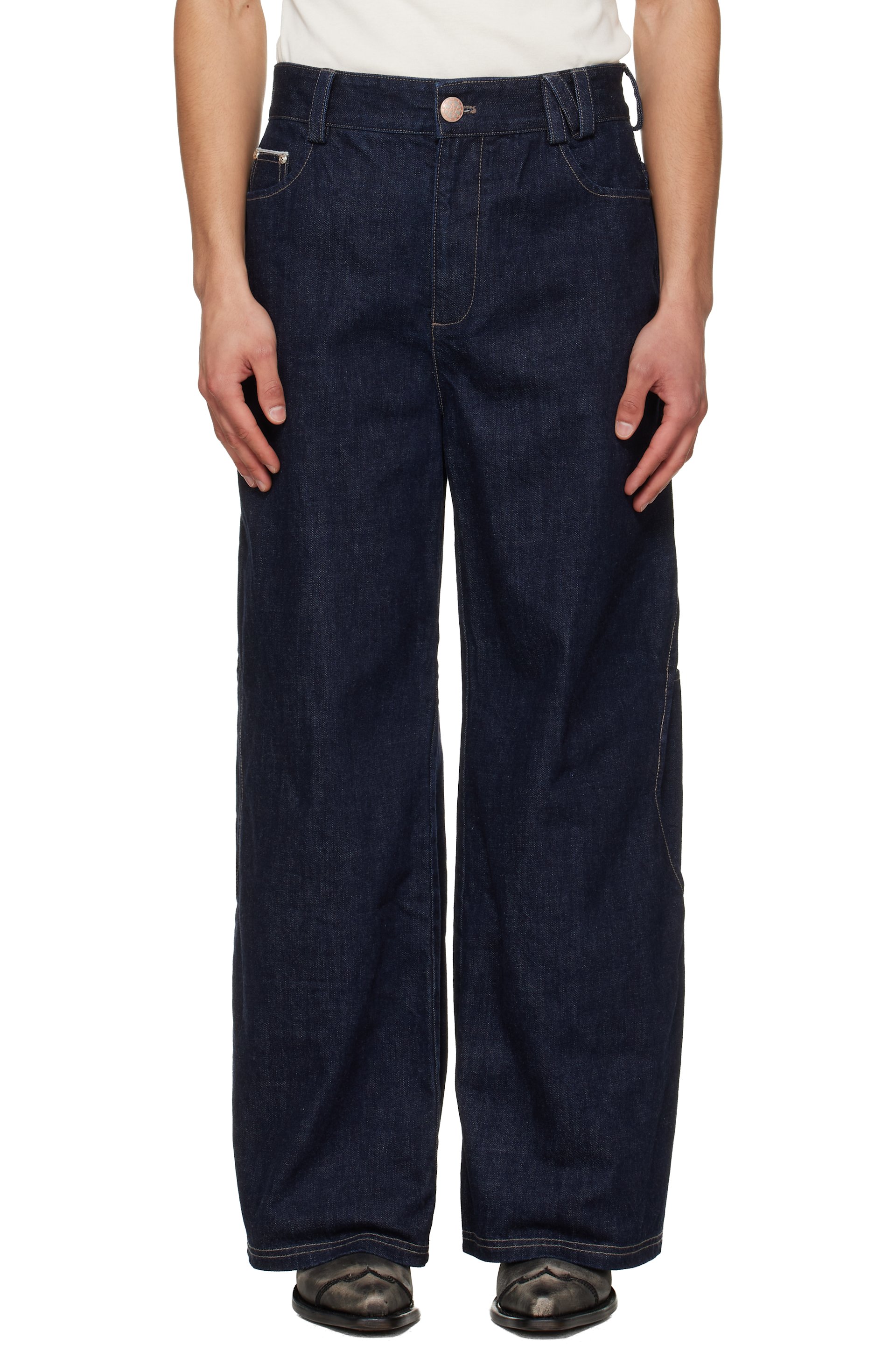 NULLUS - Navy Arrows Pocket Selvedge Jeans