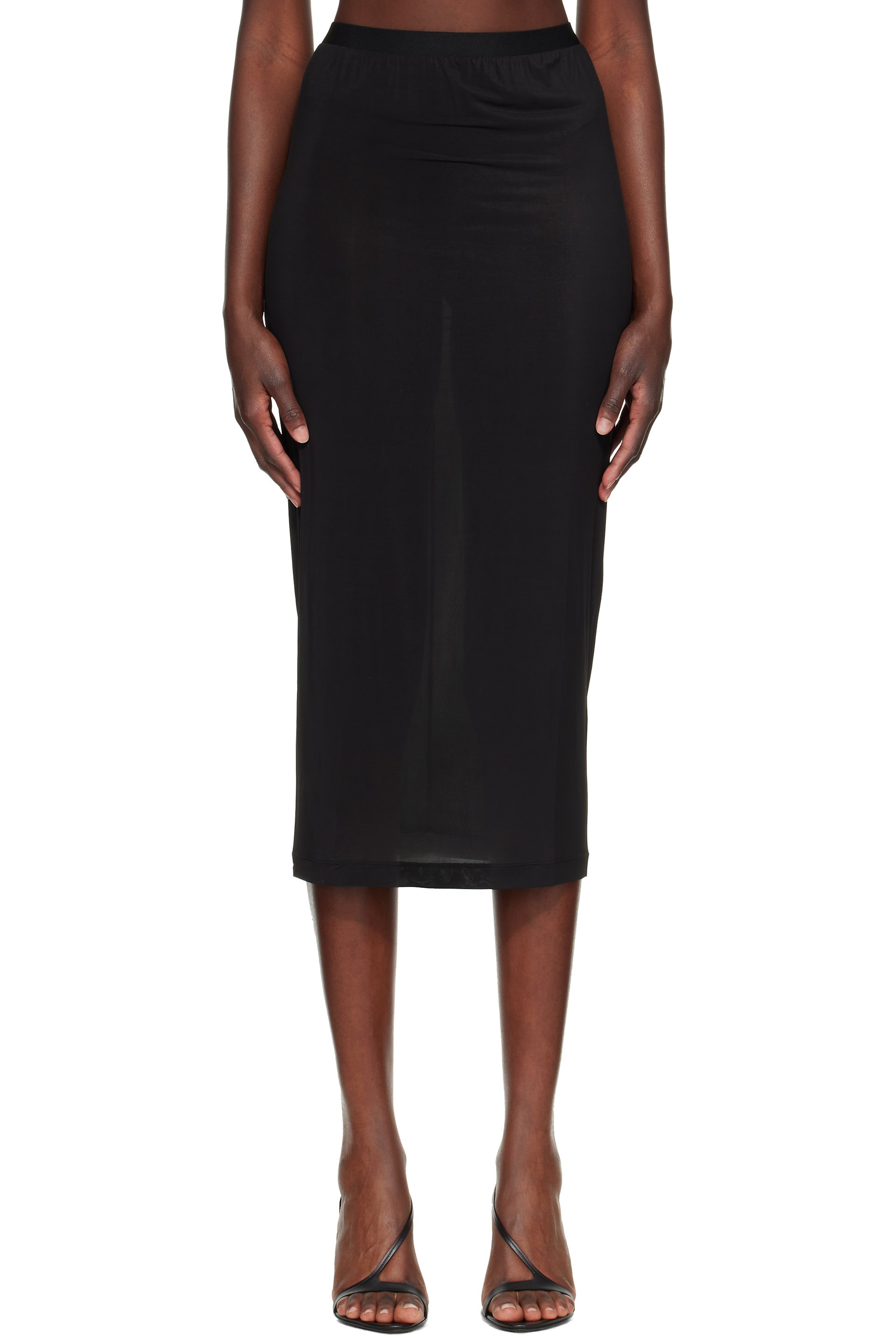 WARDROBE.NYC - Black Sheer Midi Skirt