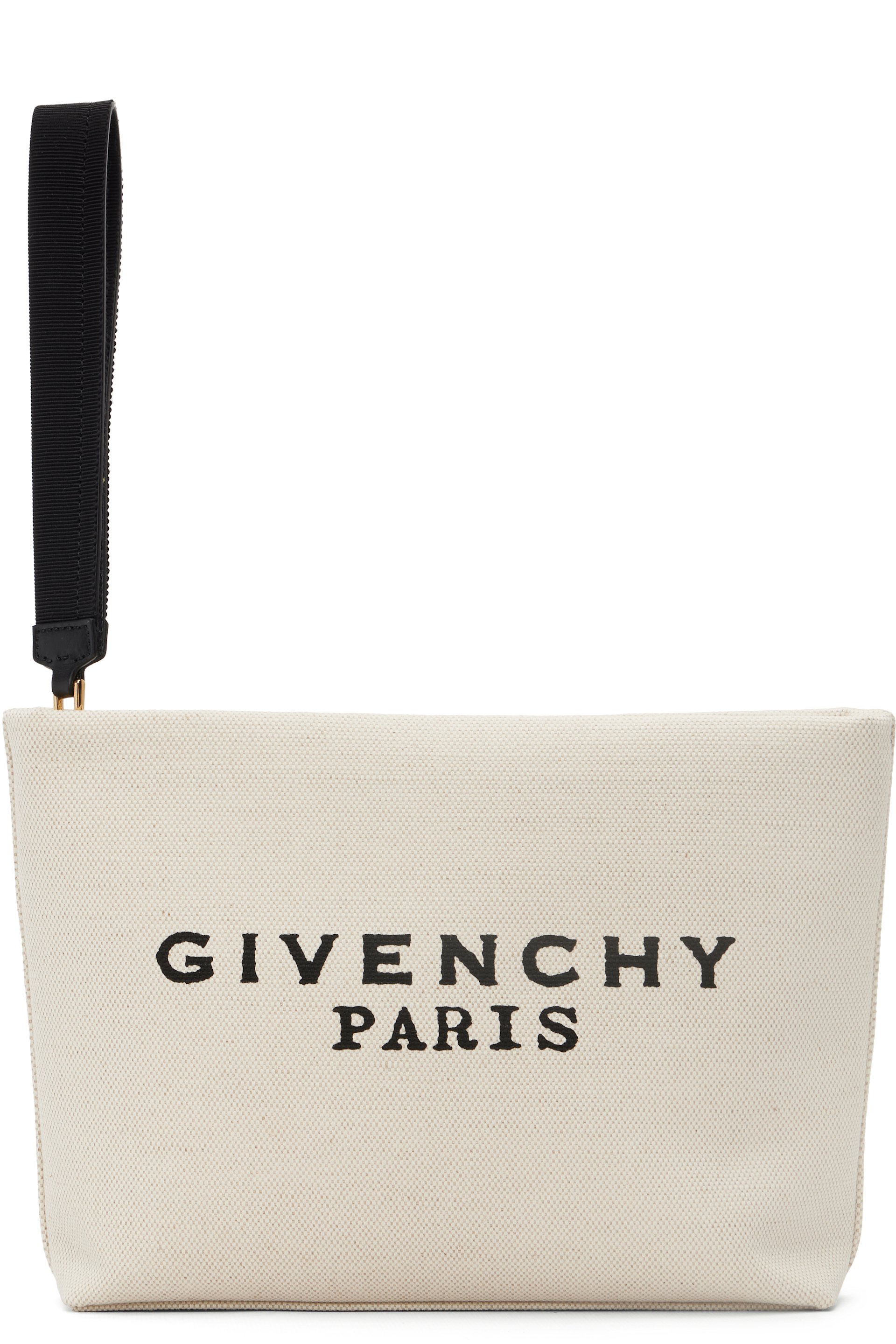 Givenchy - Off-White 'GIVENCHY' Canvas Pouch