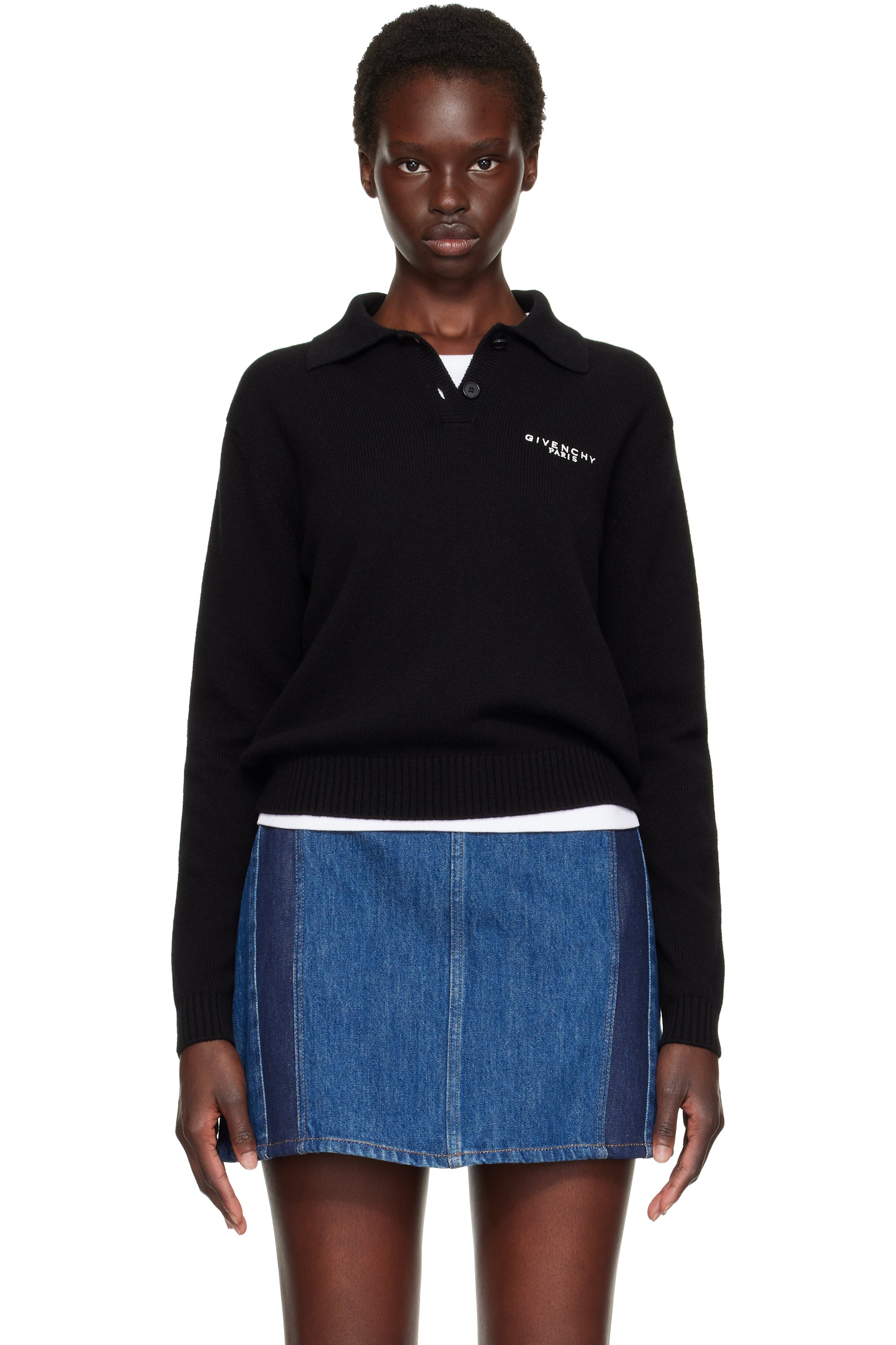Givenchy - Black Wool & Cashmere Polo