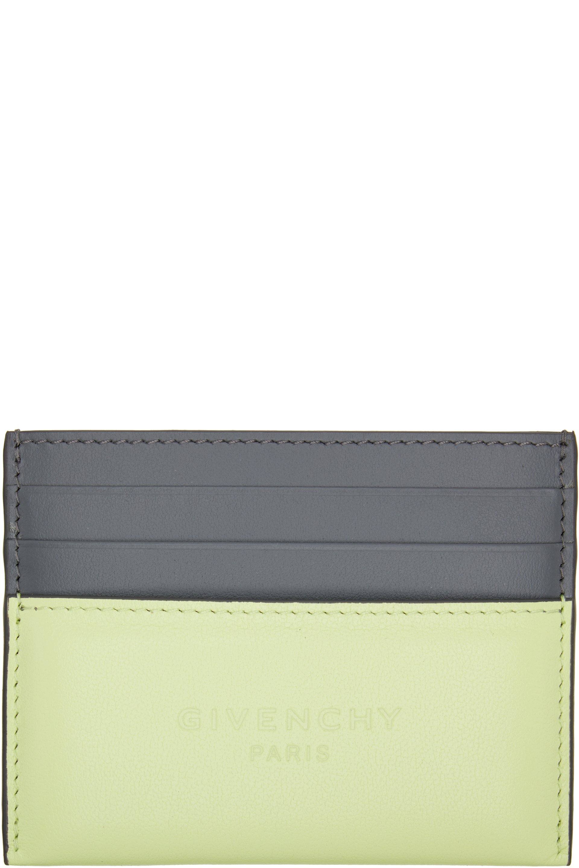Givenchy: グリーン＆ブラック Antigona Stamped カードケース