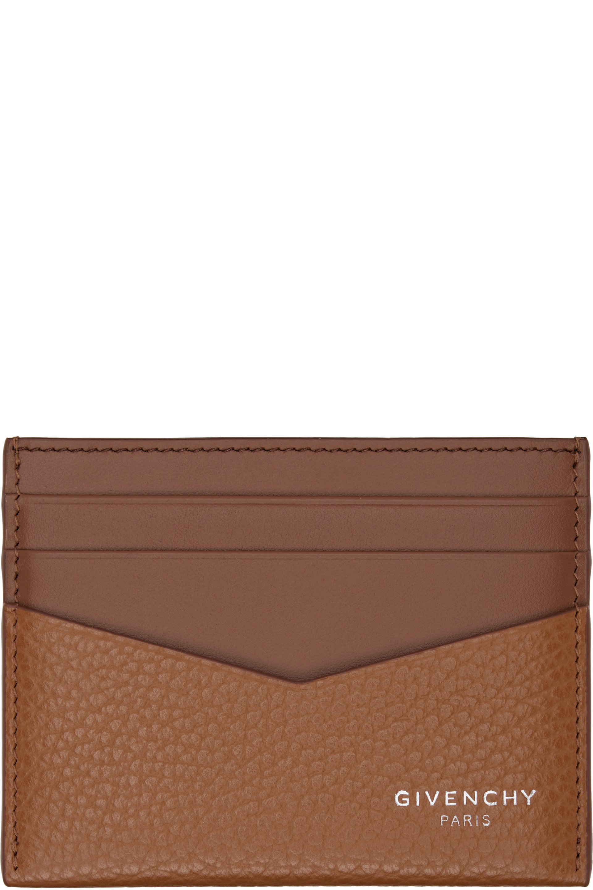 Givenchy - Brown Grained Leather Card Holder