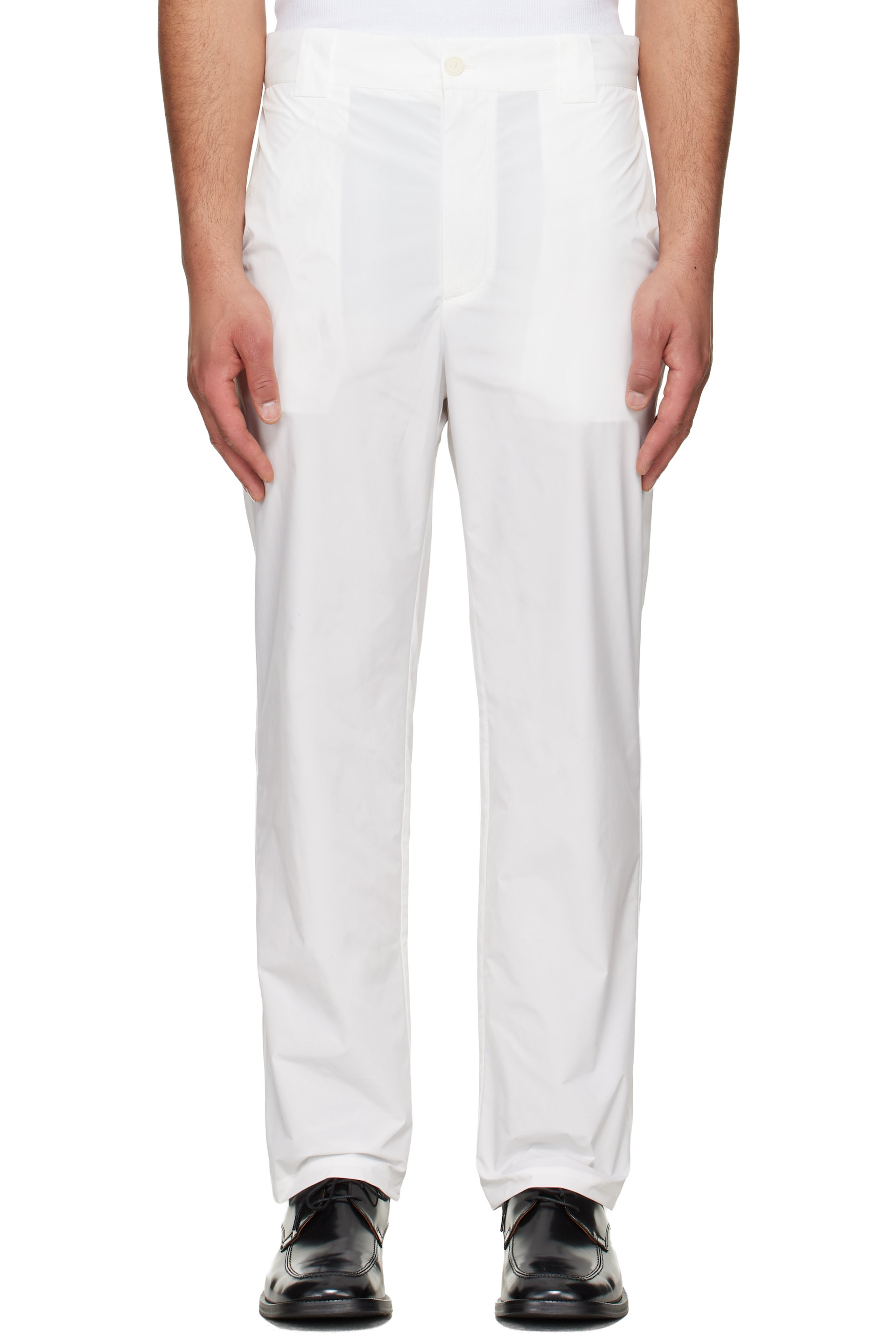 LII - White Straight Fitted Active Trousers