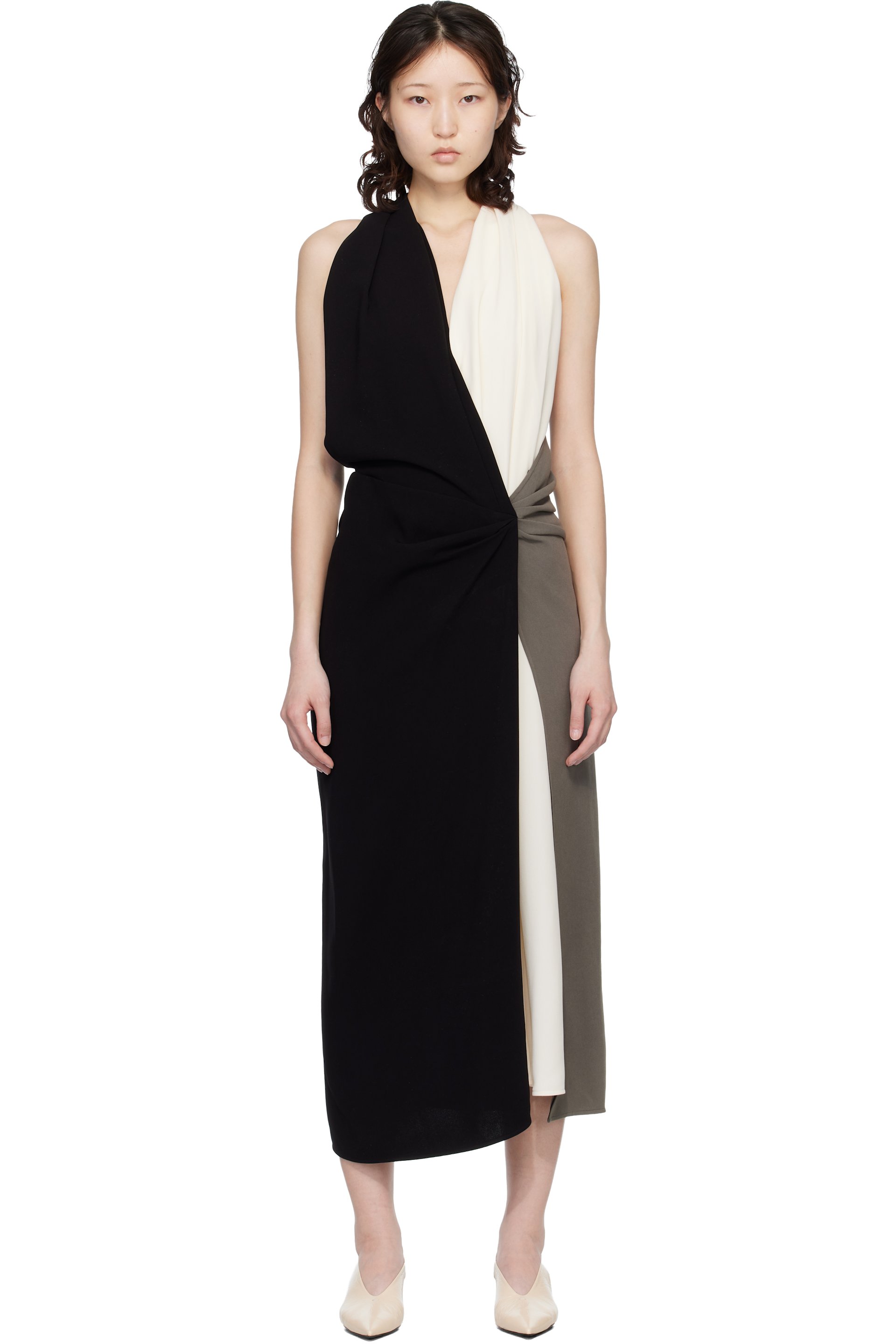 Proenza Schouler - Robe midi Elsa noir et blanc