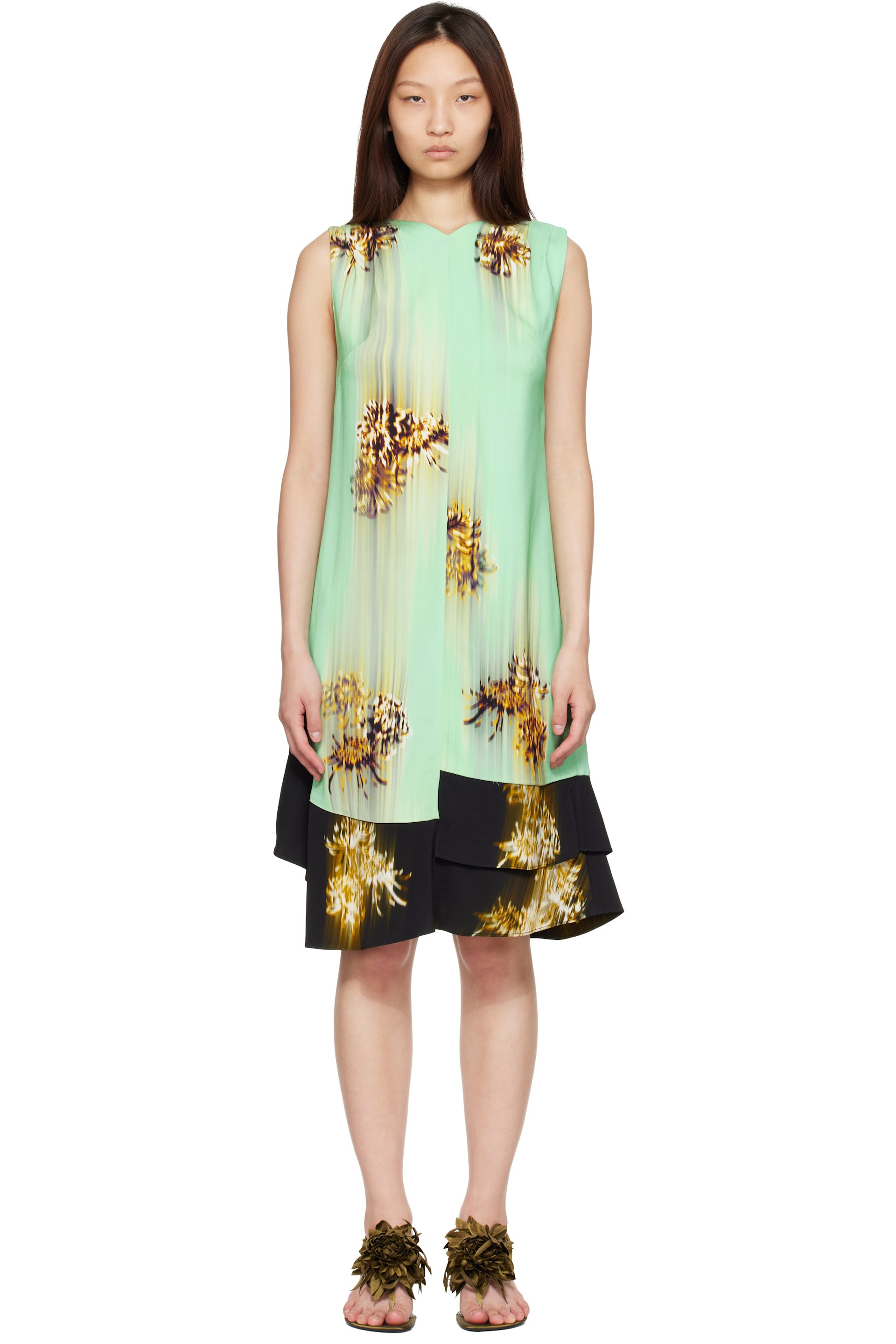 green dress philippines Pleated Satin Halter Neck Maxi Dress in Green
