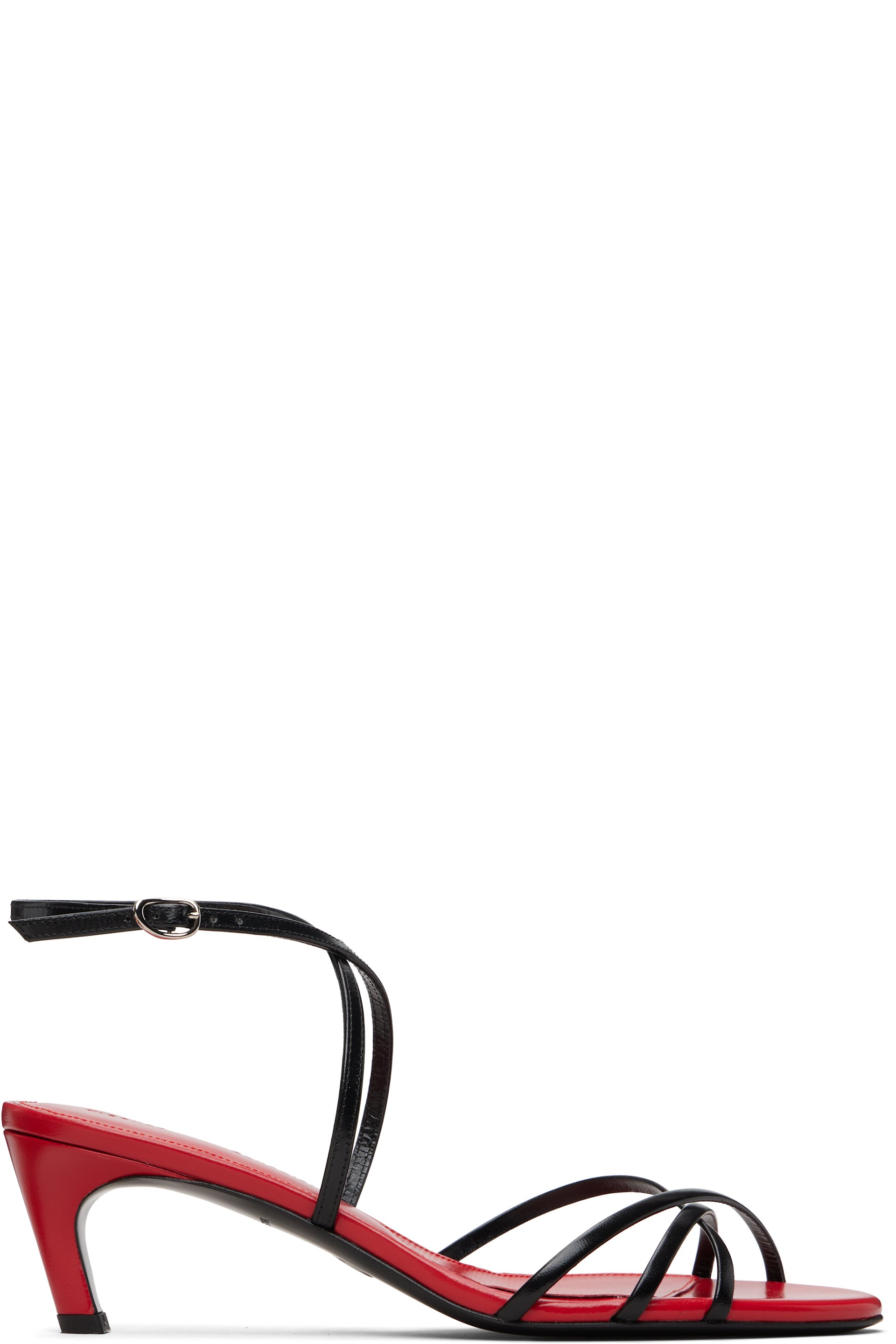 Proenza Schouler - Sandales à talon Uma noir et rouge à bride de cheville