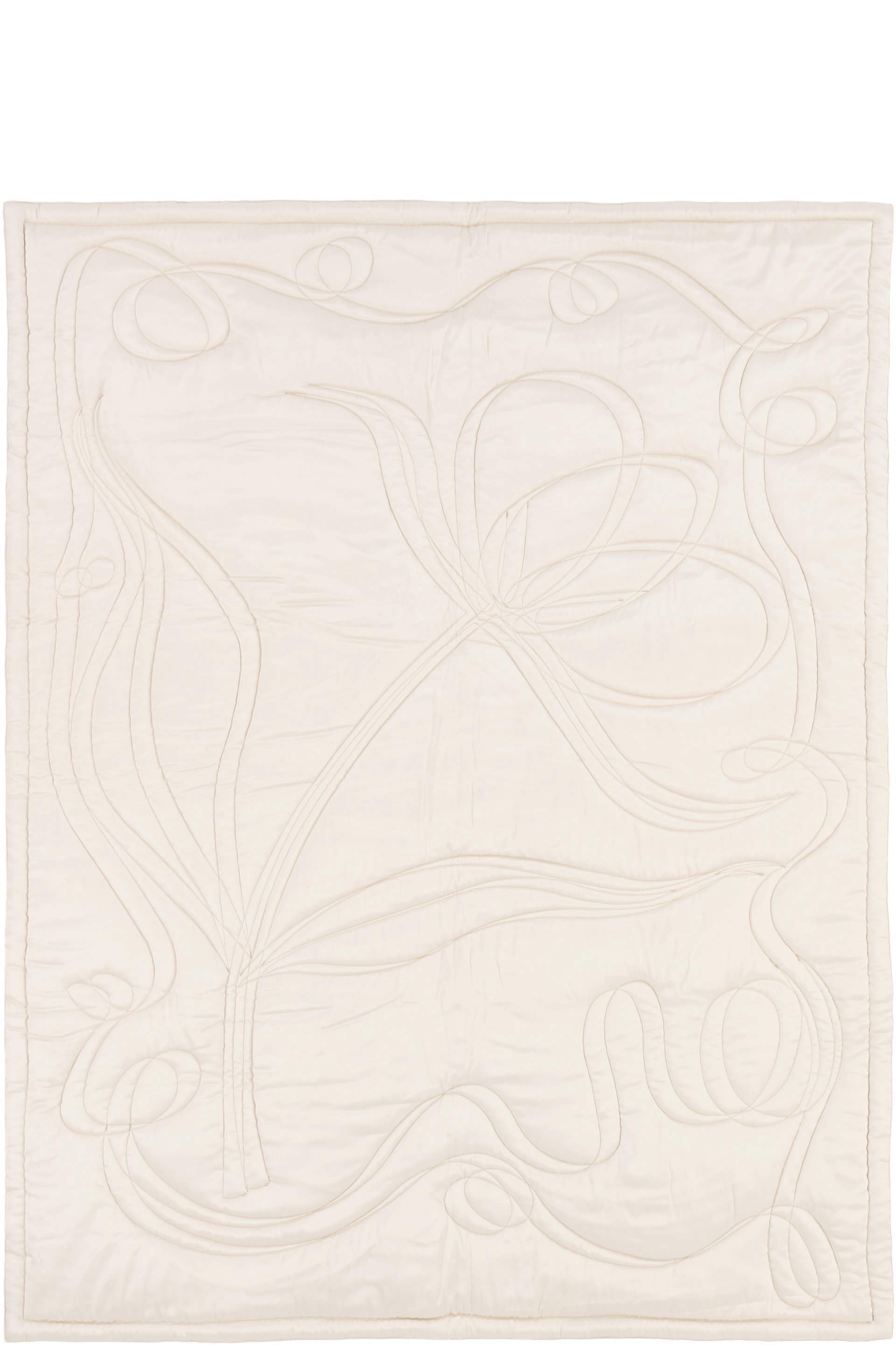 BAMBOU ROGER KWONG - Couverture matelassée blanc cassé en soie