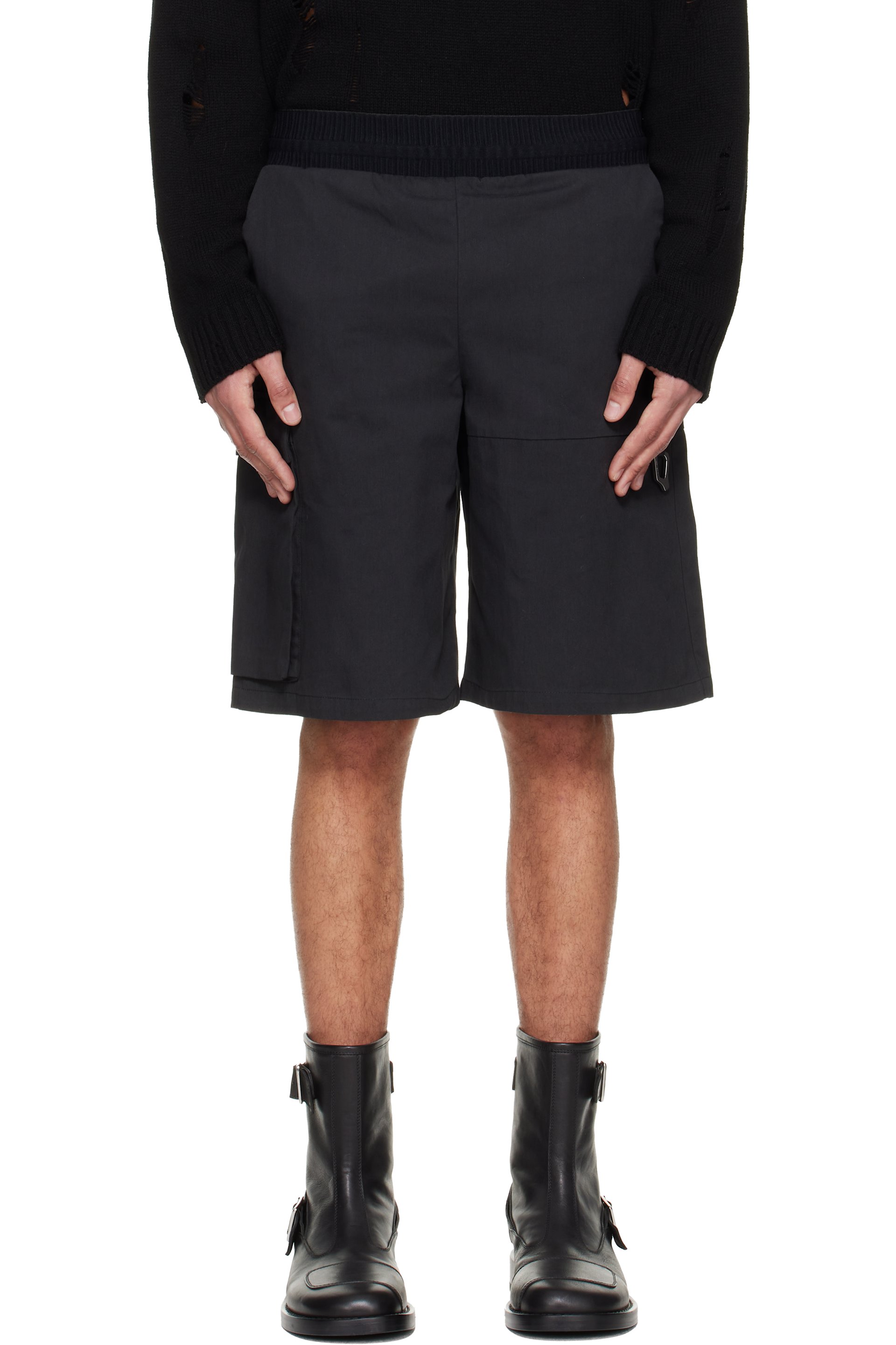 HELIOT EMIL - Black Pulsar Cargo Shorts