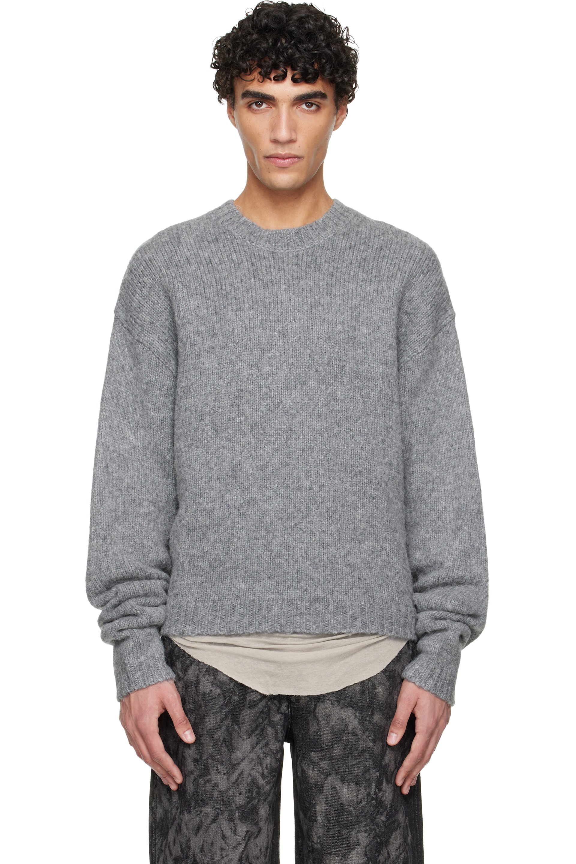 HELIOT EMIL - Gray Roan Alpaca Knit Sweater