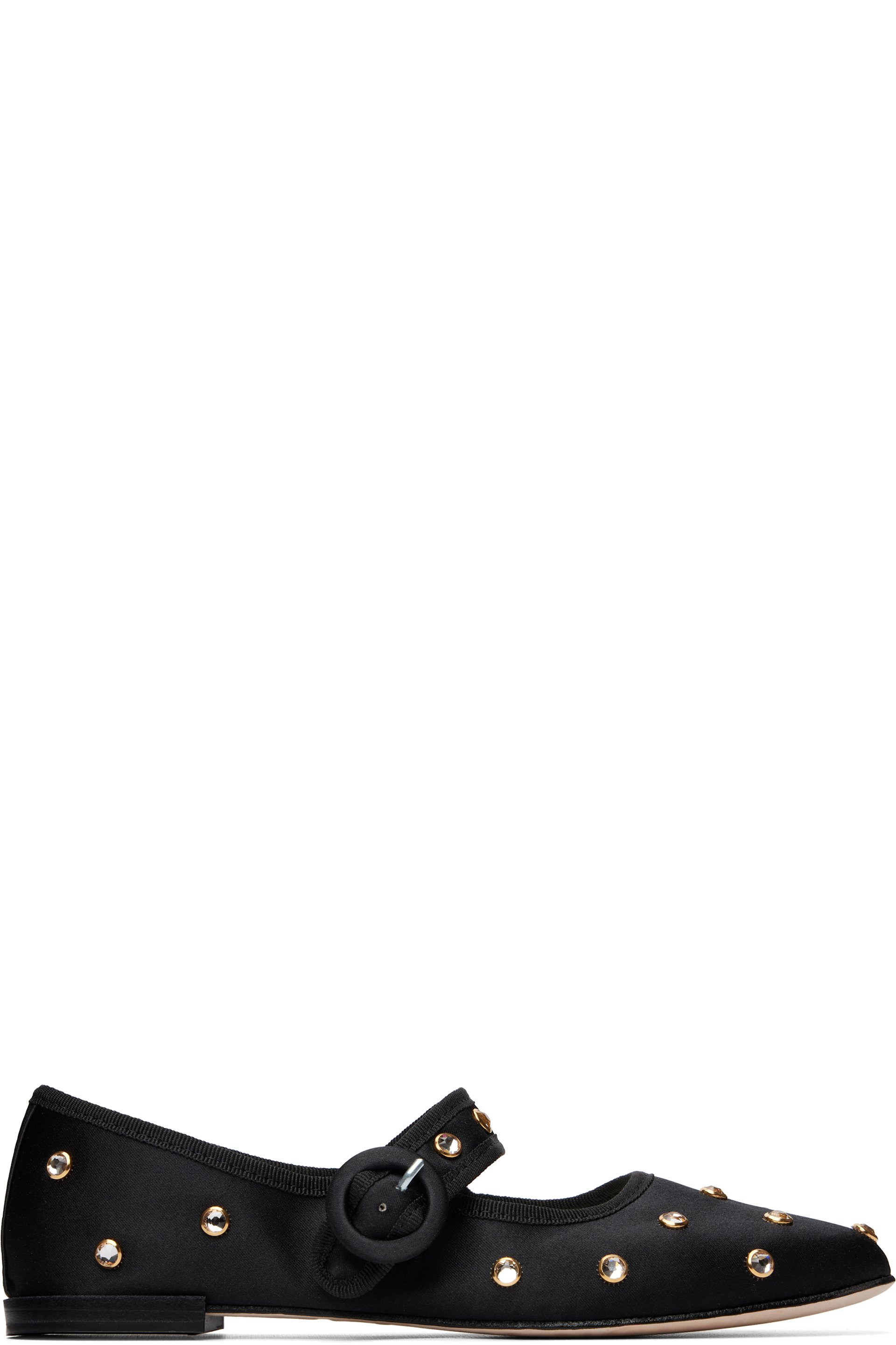 Repetto - Ballerines de style Charles IX Georgia noires à bout carré