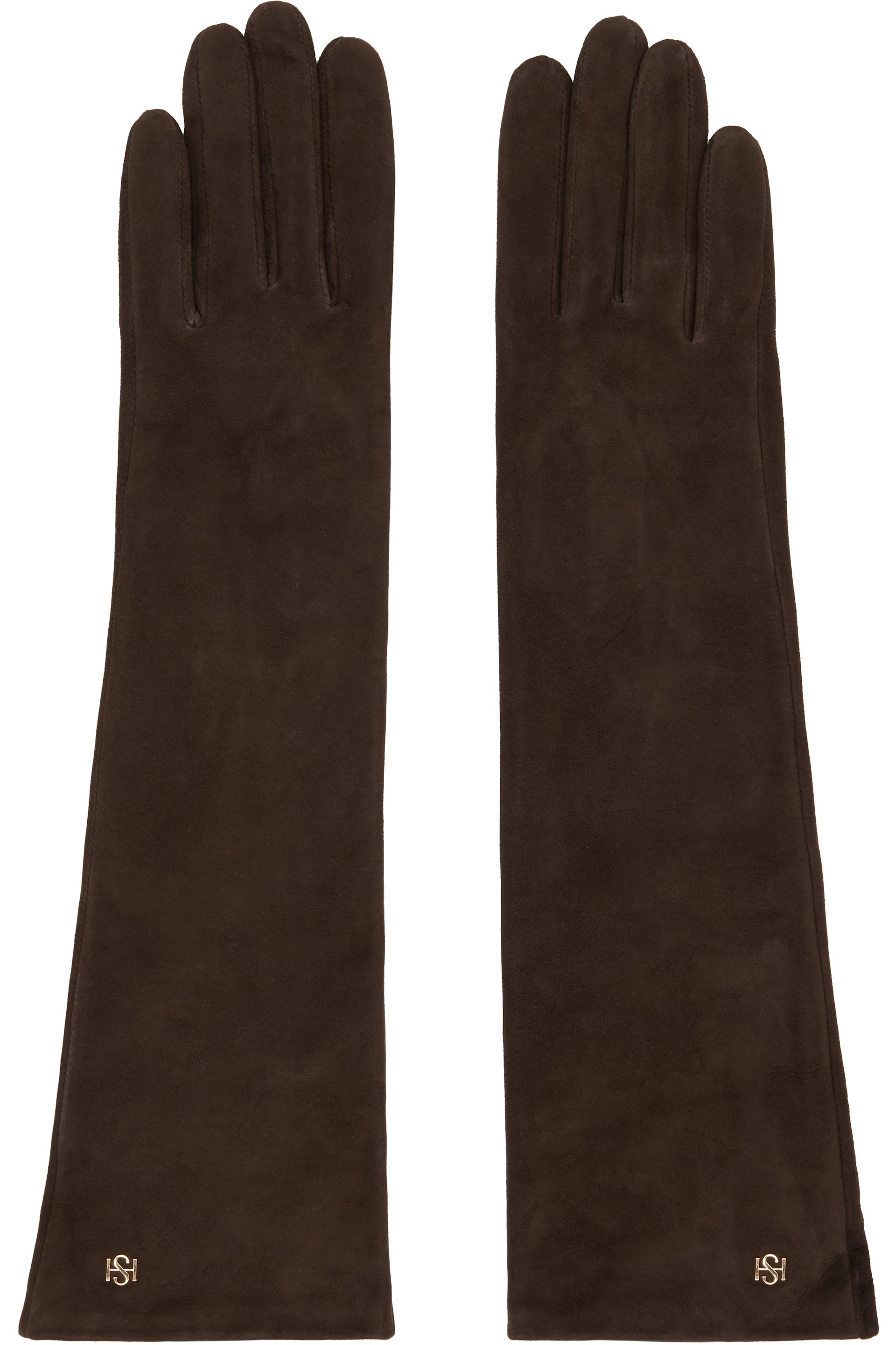 Handsome Stockholm - Brown Essentials Long Suede Gloves