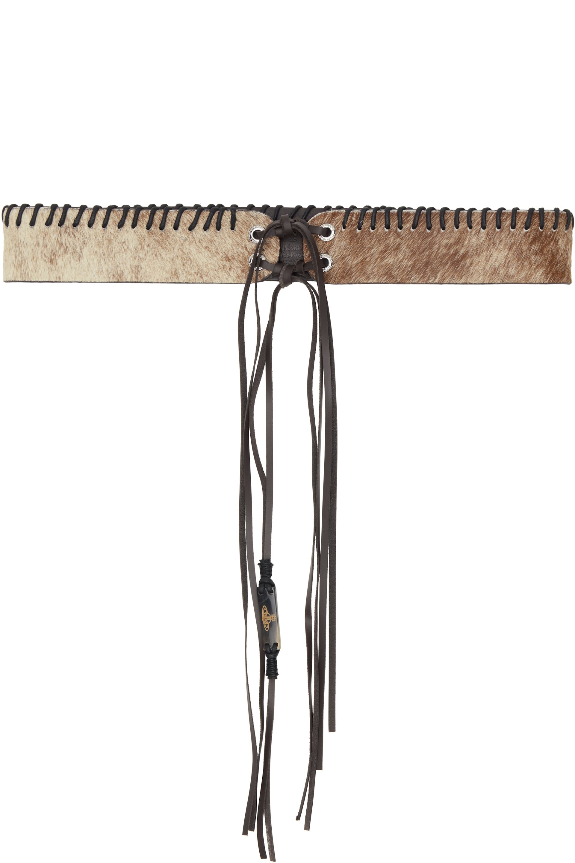 Vivienne Westwood - Ceinture brune à nouer avec pampilles