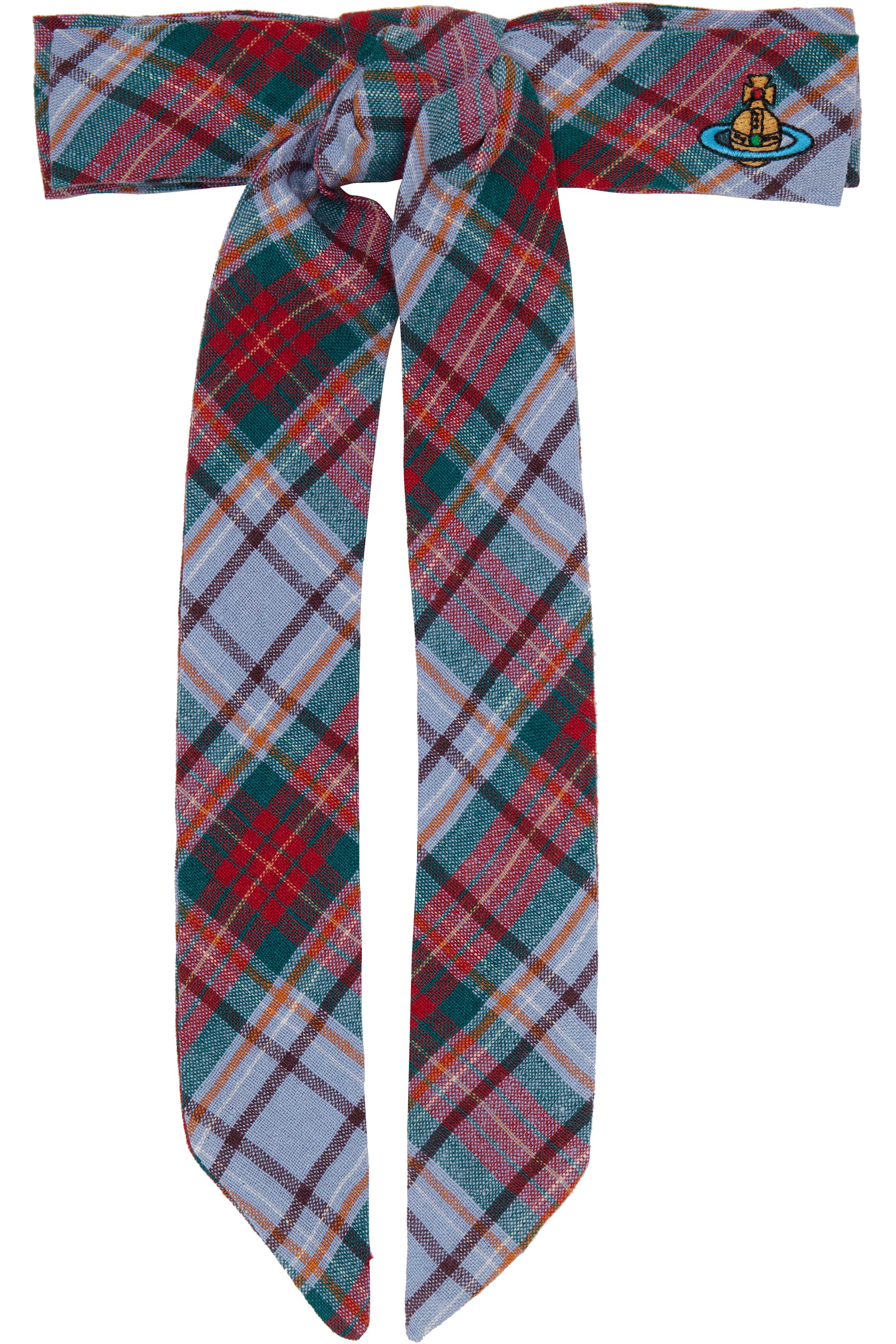 Vivienne Westwood - Barrette rouge et mauve à motif tartan