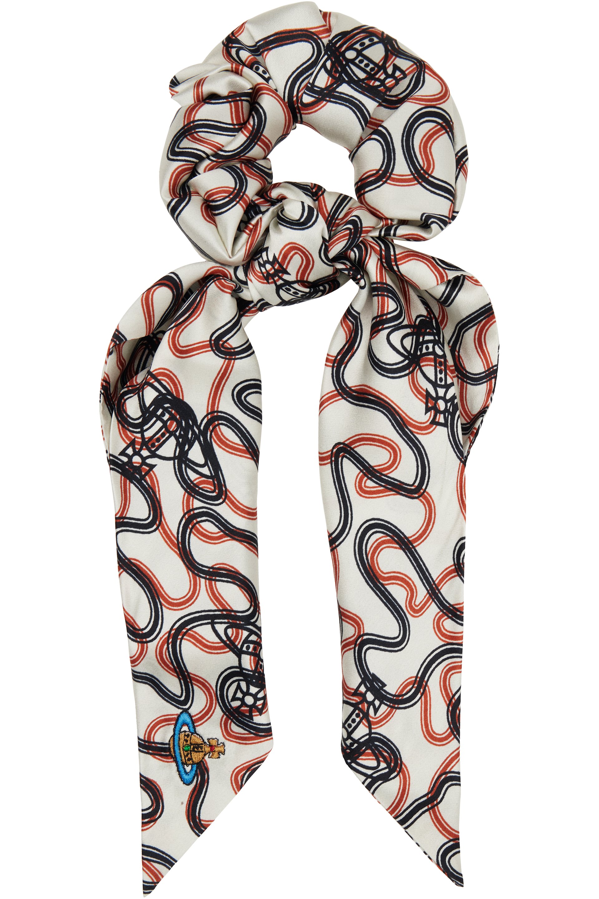 Vivienne Westwood: White Wiggle Large Scrunchie | SSENSE Canada