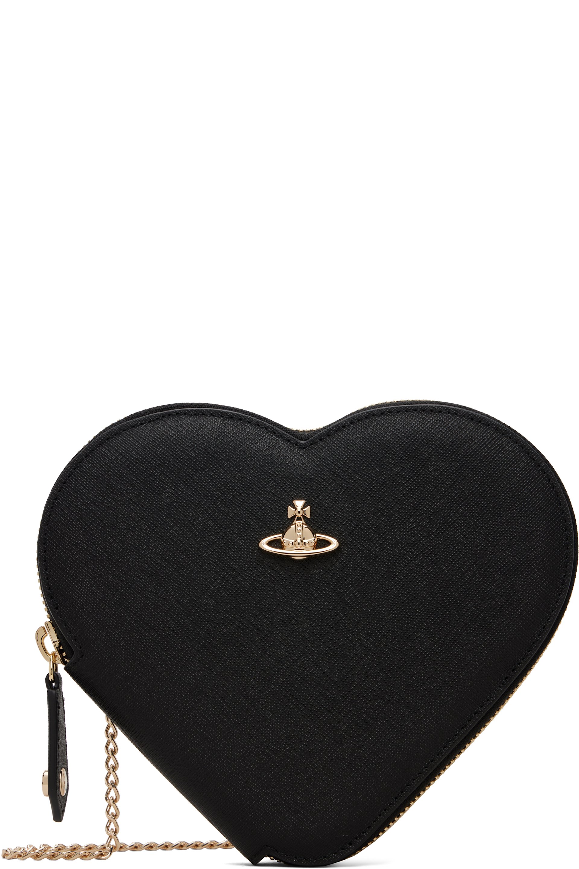 Vivienne Westwood - Sac en forme de cœur noir à bandoulière