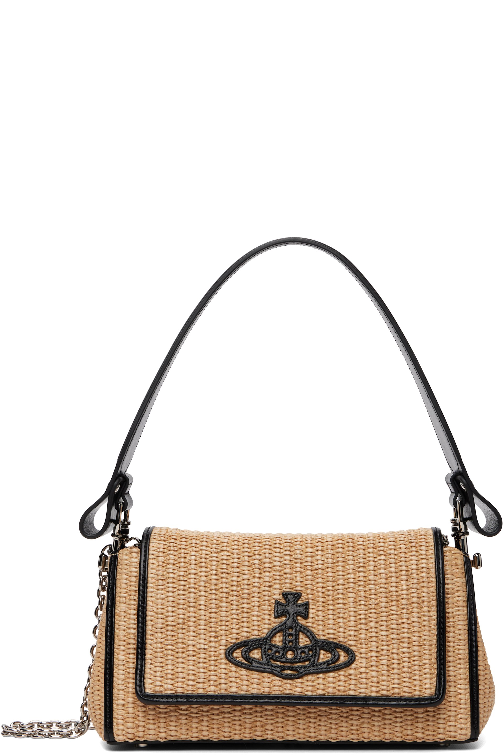 Vivienne Westwood - Moyen sac à main Hazel beige à effet raphia
