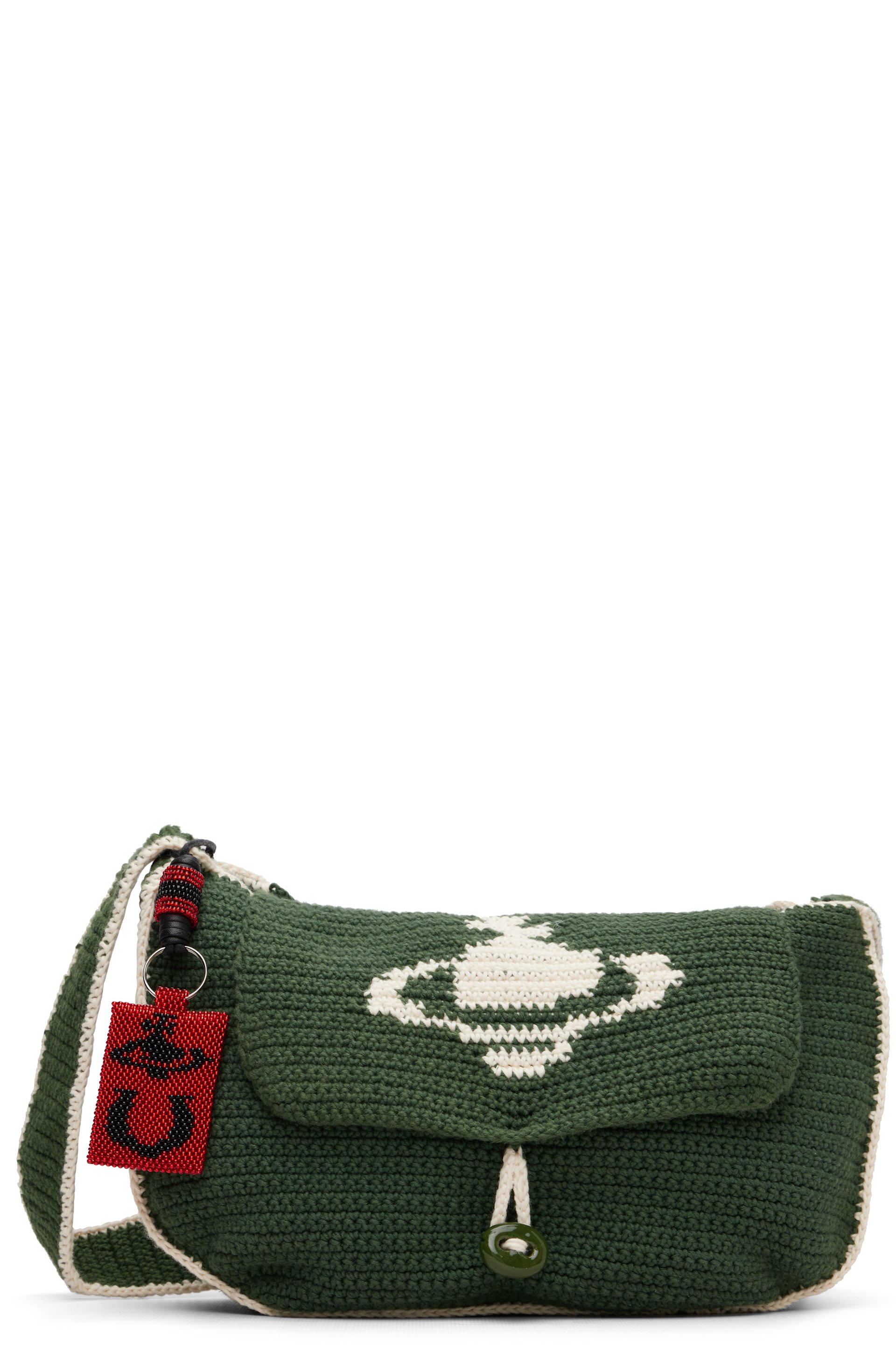 Vivienne Westwood - Sac Lucky Halfmoon vert en croche
