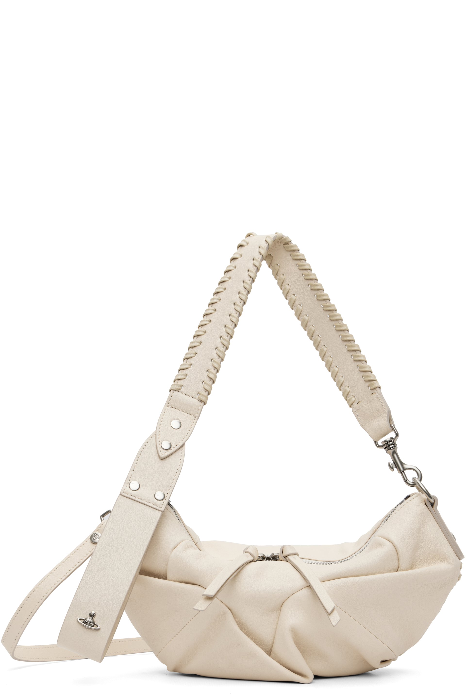 Vivienne Westwood - Petit sac porté épaule Agnes blanc cassé