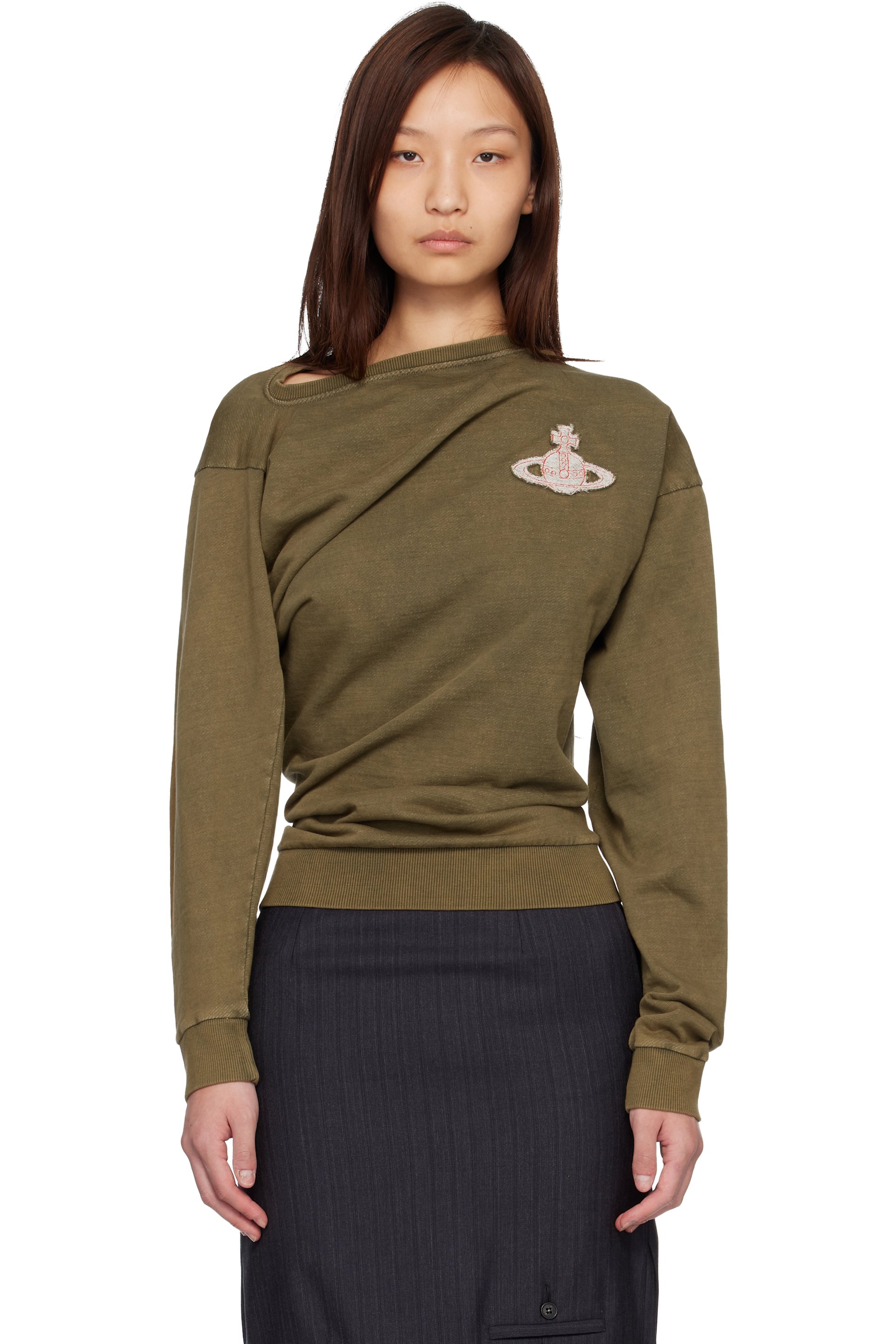 Vivienne Westwood - カーキ LS Hebo スウェットシャツ