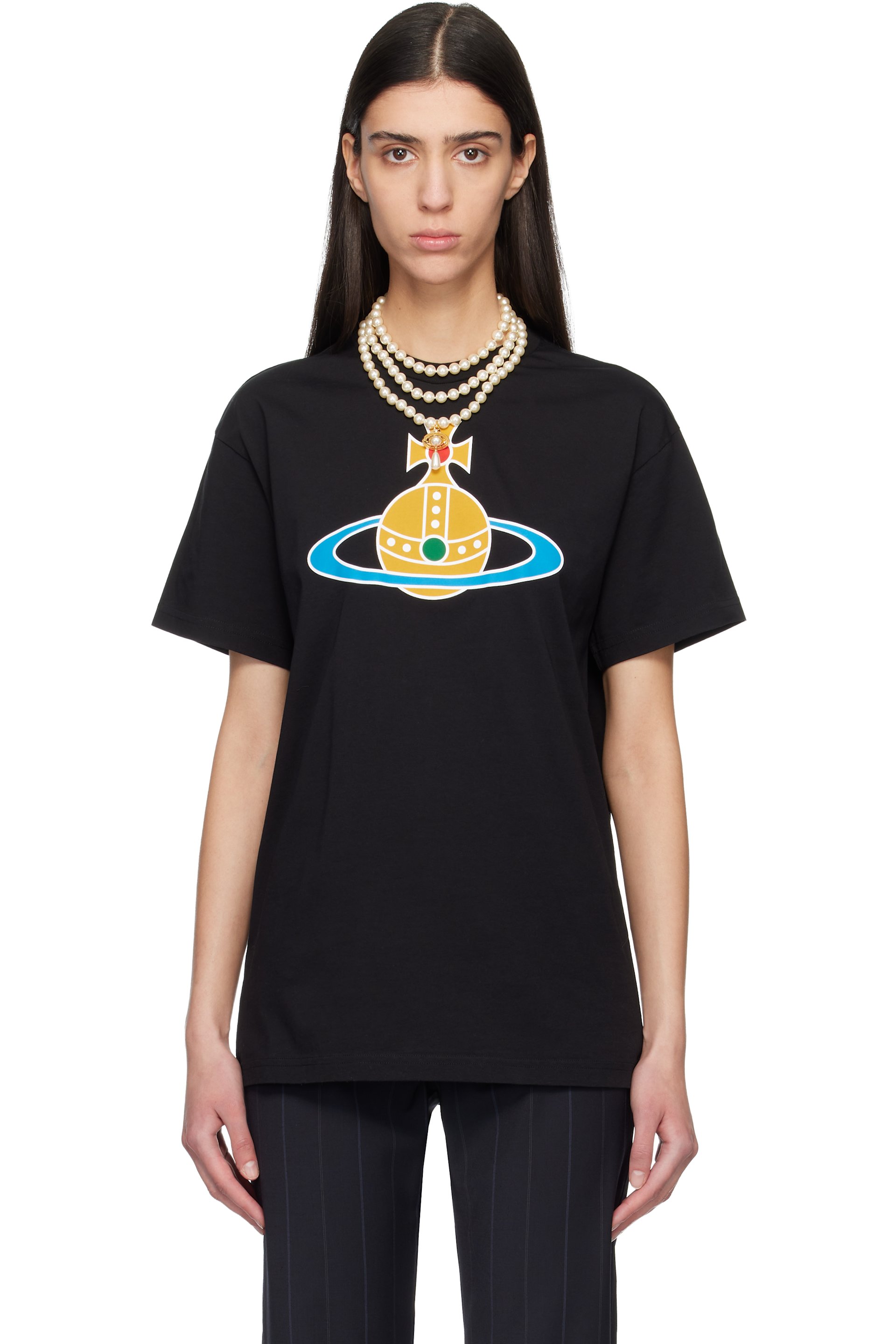 Vivienne Westwood - T-shirt surdimensionné noir à orbe