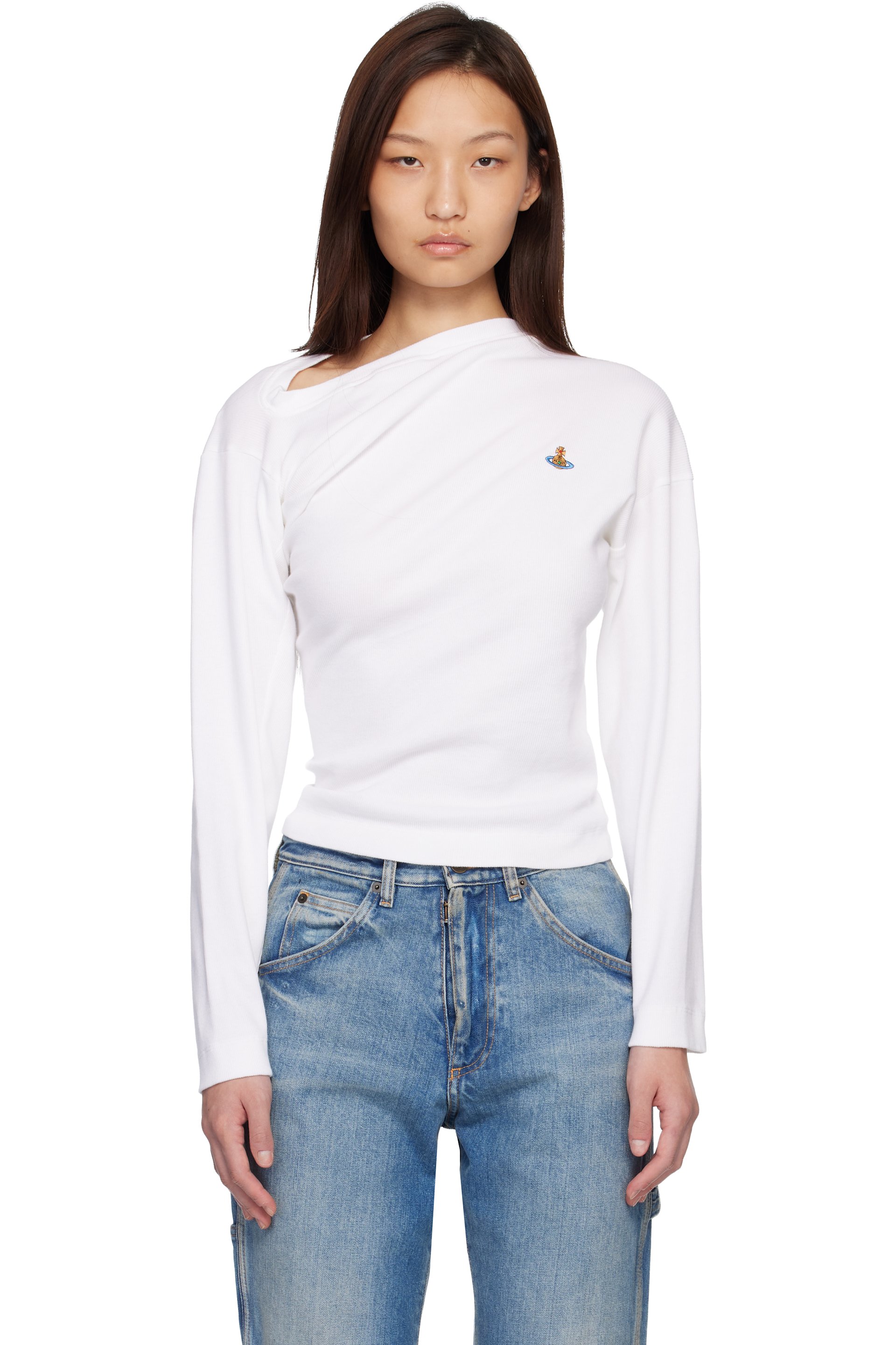 Vivienne Westwood - Haut à manches longues Hebo blanc