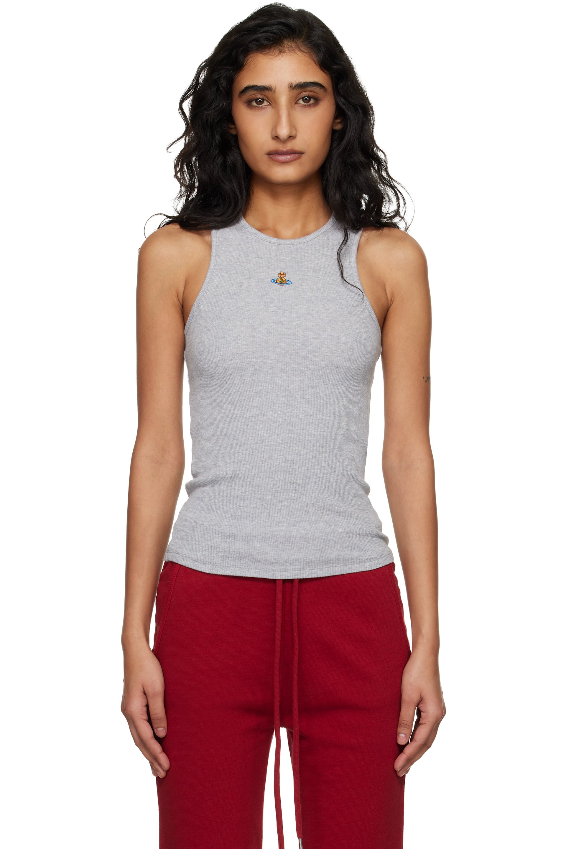 Vivienne Westwood 星柄タンクトップ Vivienne Westwood 90s orb-embellished Ribbed Tank Top | Black