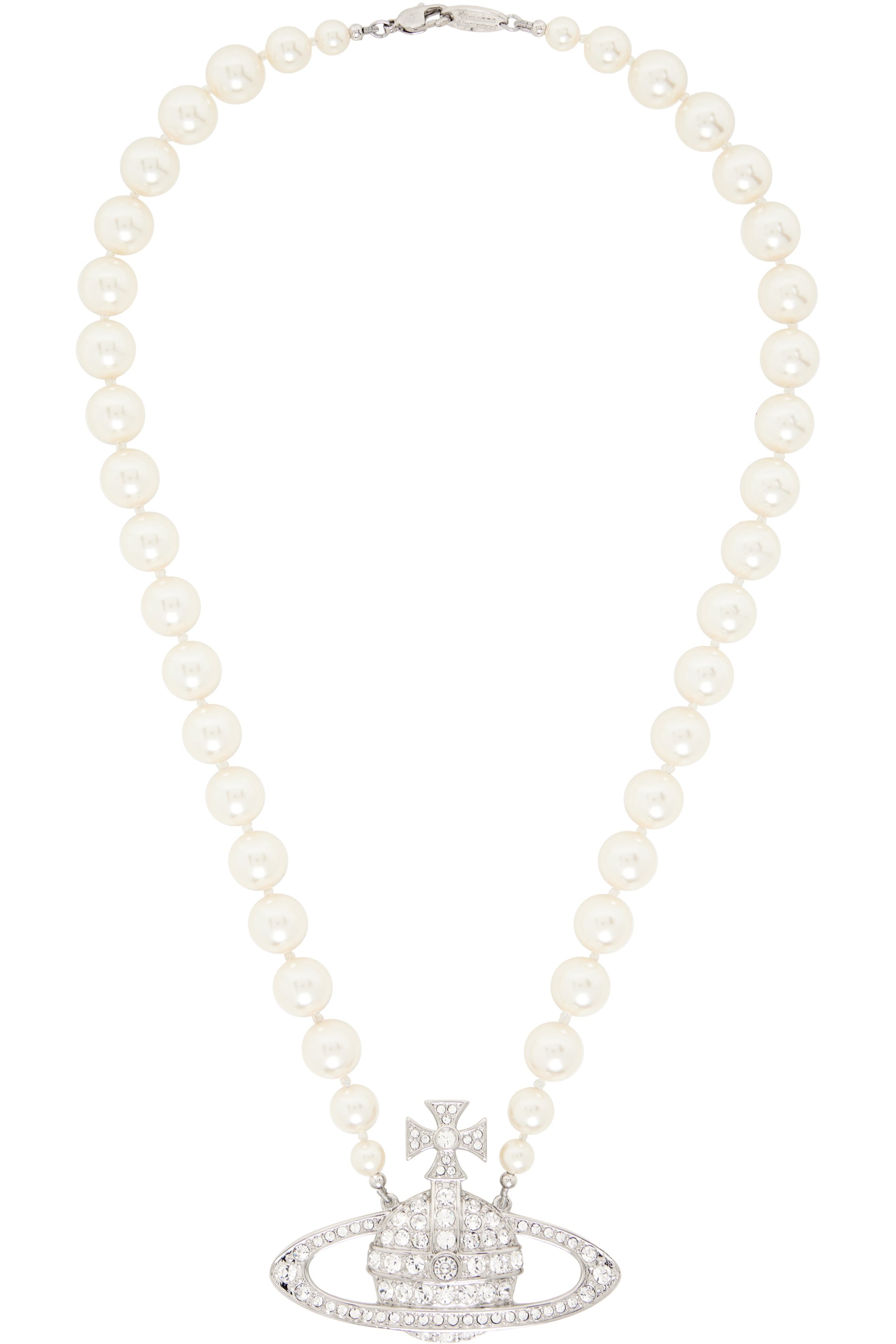 Vivienne Westwood - Collier Man à perles artificielles et à pendentif en bas-relief