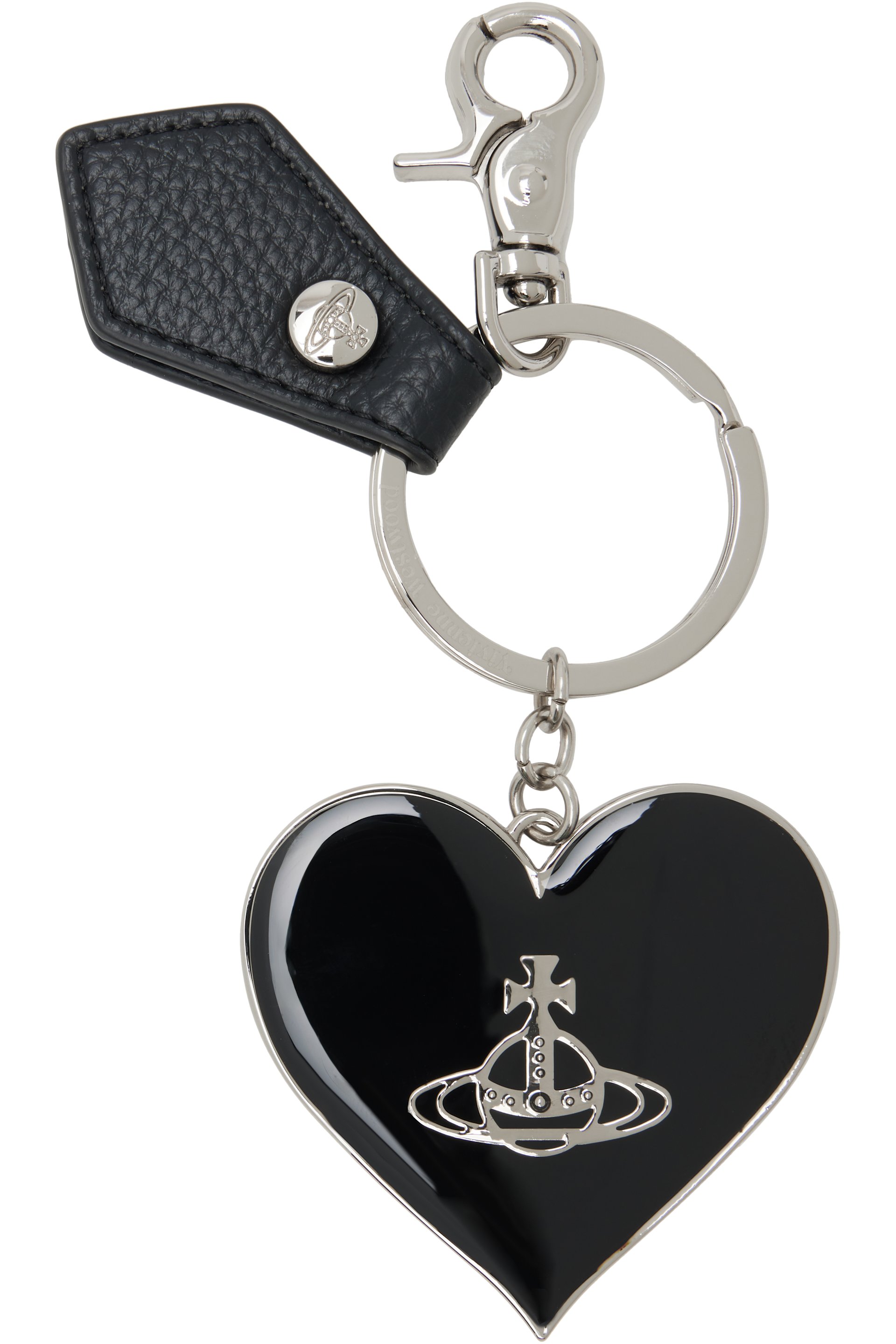 Vivienne Westwood - Black Mirror Heart Orb Keychain